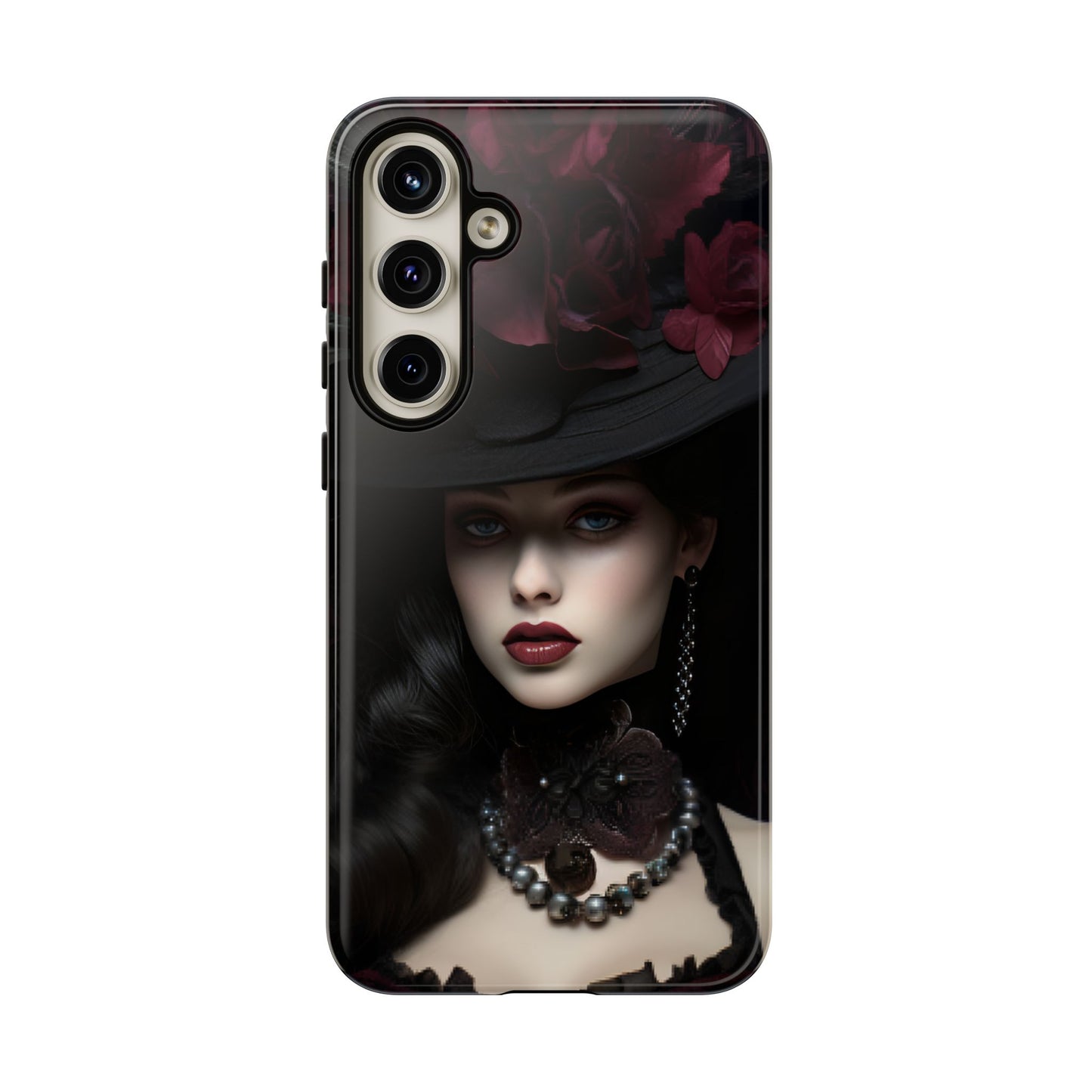 Victorian Goth Phone Case with Vintage Gothic Woman - iPhone 16 15 14 13 12 11, Samsung Galaxy & Google Pixel Phone Covers