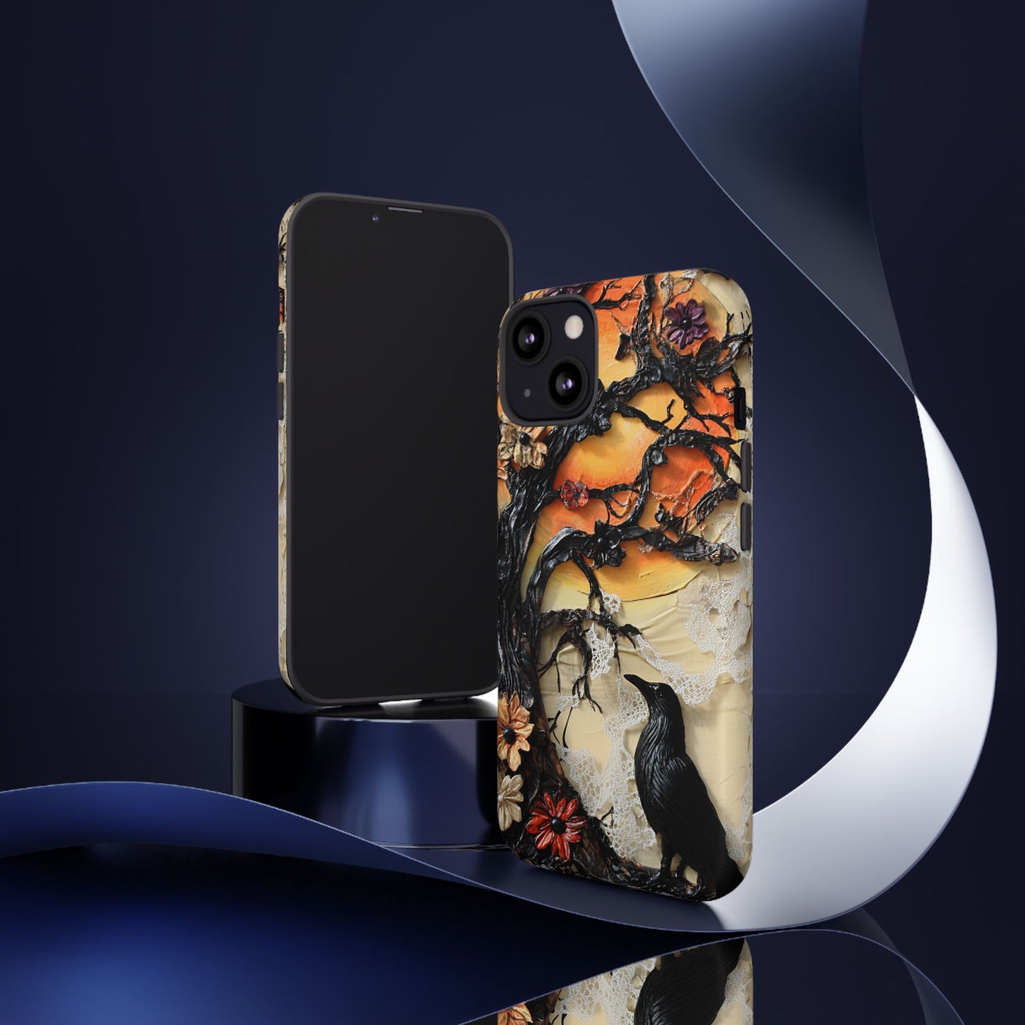 Gothic Raven Phone Case - Fantasy Goth Phone Cases for iPhone 16 15 14 13 12 11, Samsung Galaxy & Google Pixel