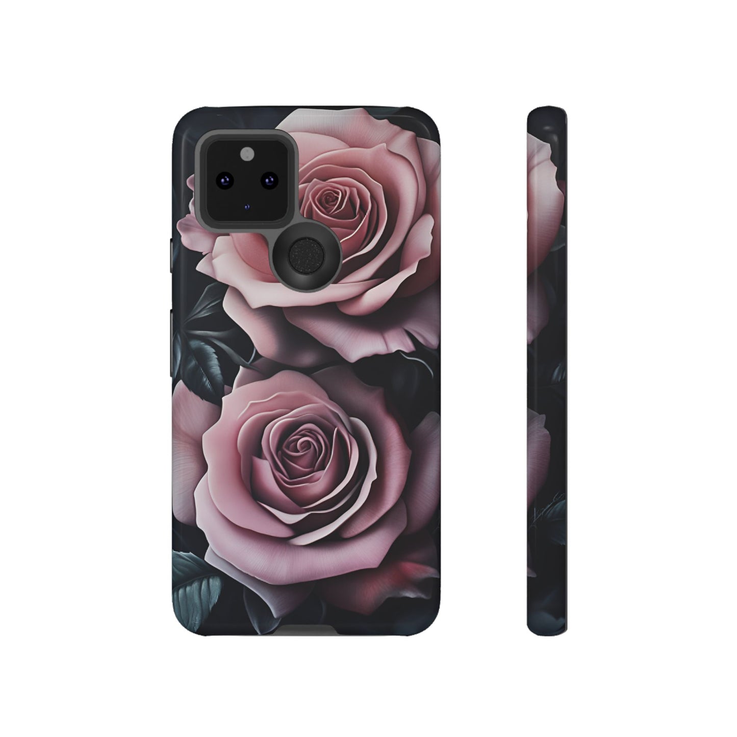 Pastel Goth Roses Phone Case - Gothic Black and Pink Flowers Phone Cases for iPhone 16 15 14 13 12 11, Samsung Galaxy & Google Pixel