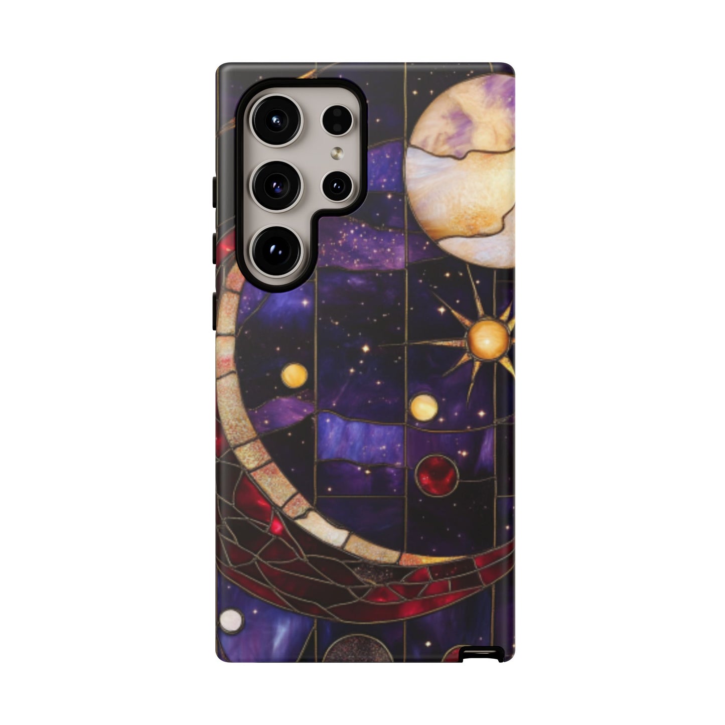 Celestial Stained Glass Phone Case - iPhone 16 15 14 13 12 11, Samsung Galaxy & Google Pixel Phone Covers