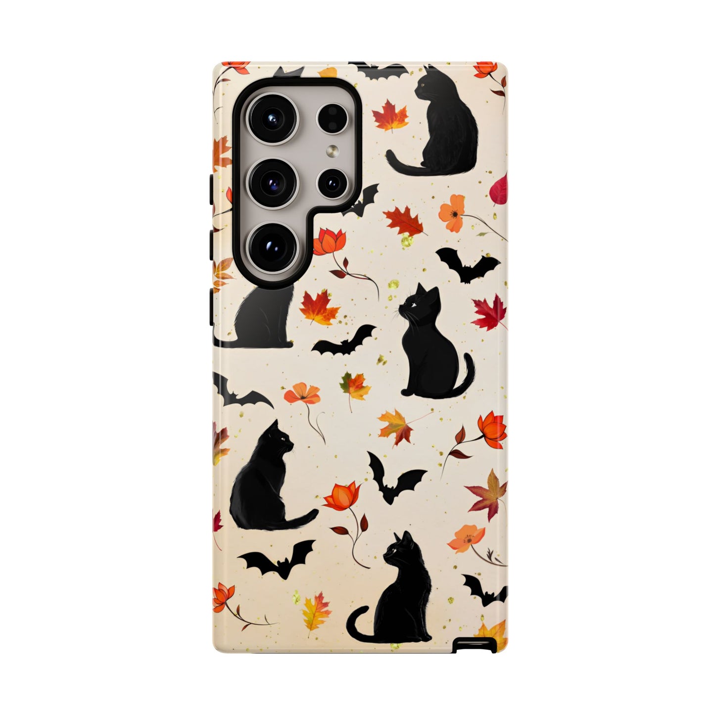 Cute Black Cats Halloween Phone Case - Aesthetic Fall Phone Cases for iPhone 16 15 14 13 12 11, Samsung Galaxy & Google Pixel