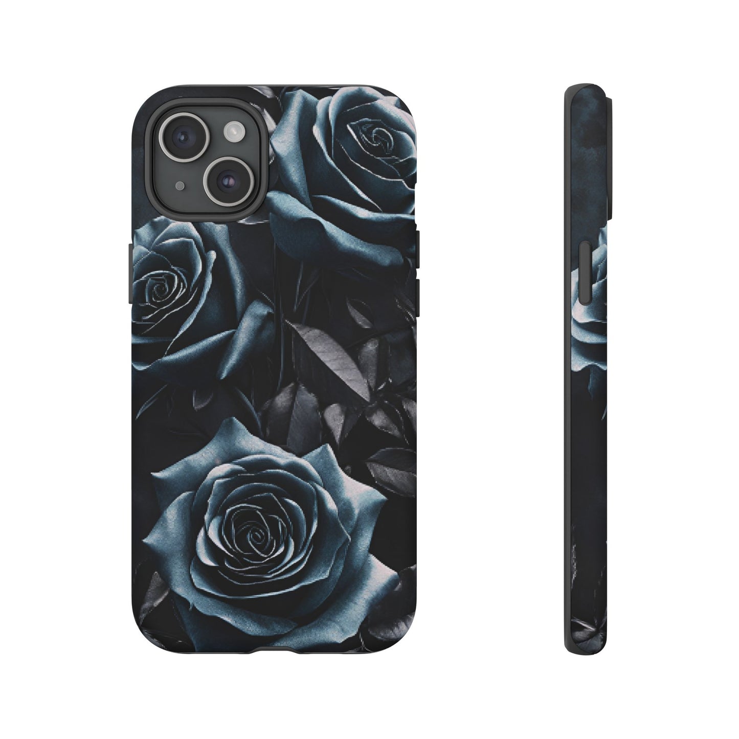 Black and Blue Roses Phone Case - Dark and Moody Gothic Flower Phone Cases - iPhone 16 15 14 13 12 11, Samsung Galaxy & Google Pixel Phone Covers