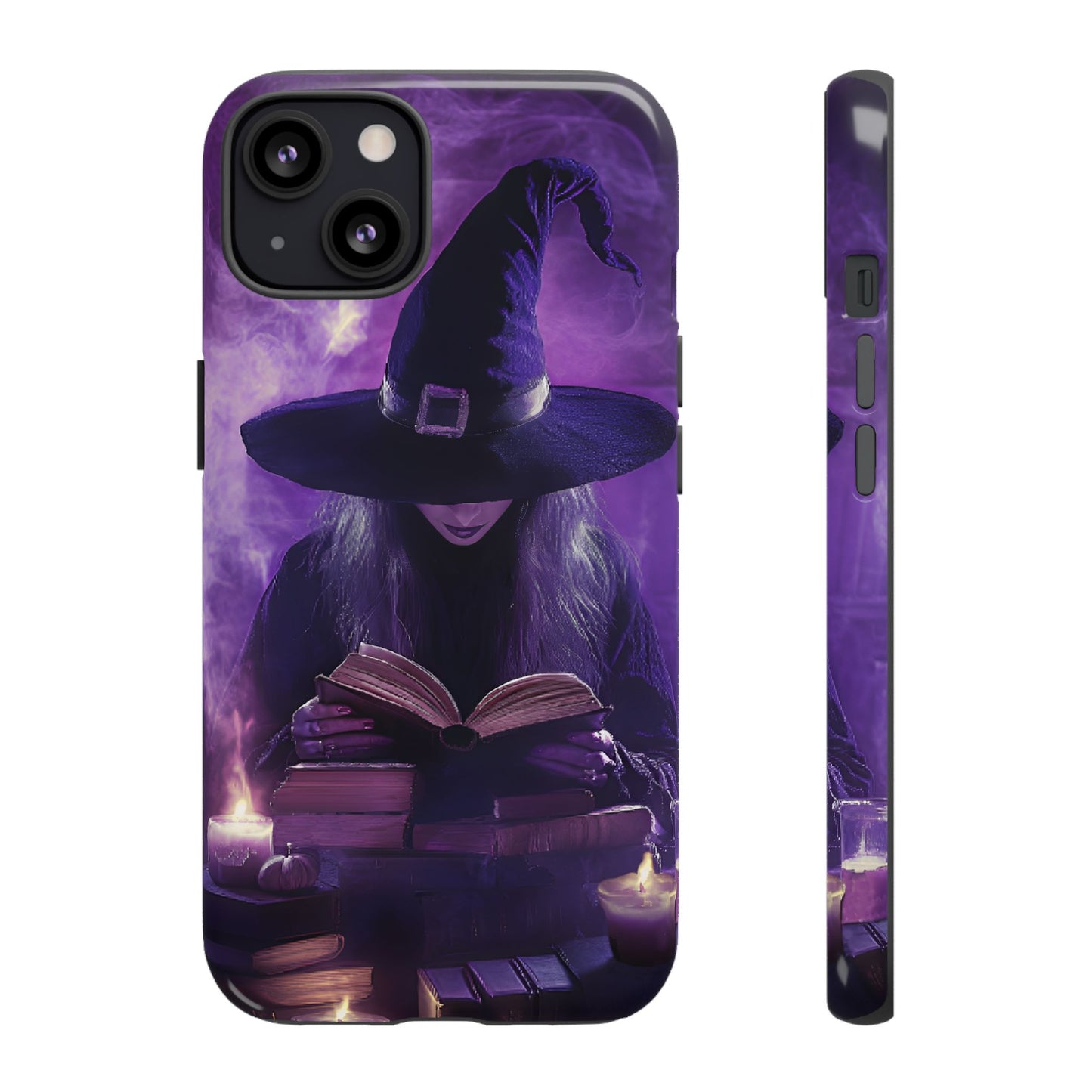 Witch Reading Book Phone Case - Witchy Halloween Phone Cases - iPhone 16 15 14 13 12 11, Samsung Galaxy & Google Pixel Phone Covers - Boo and Bewear