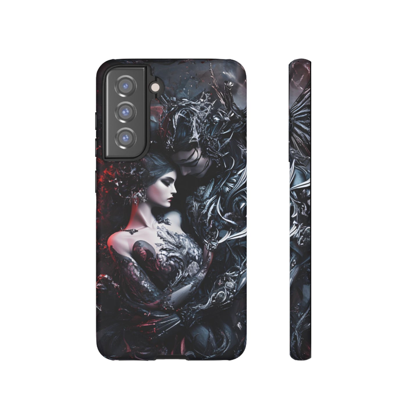 Gothic Couple Phone Case - Victorian Goth Valentine's Day Phone Cases for iPhone 16 15 14 13 12 11, Samsung Galaxy & Google Pixel