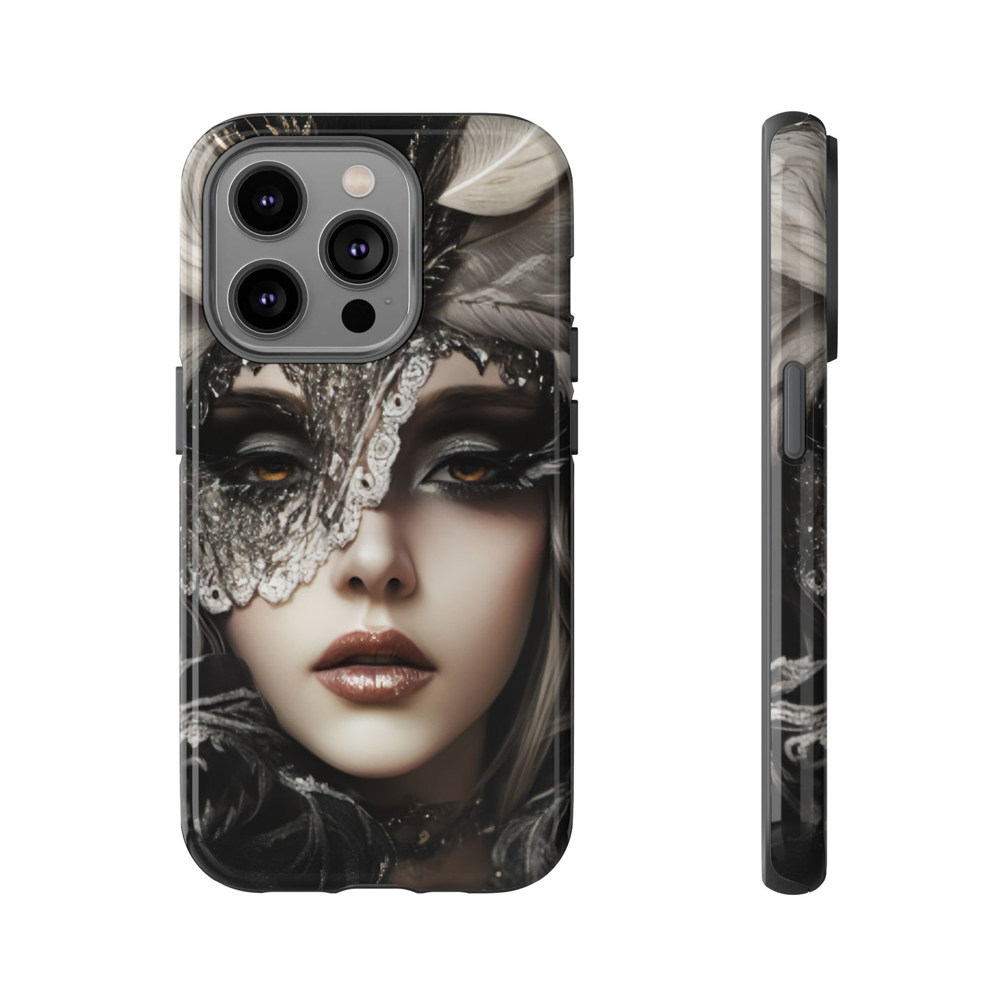 Goth Phone Case with Aesthetic Woman - iPhone 16 15 14 13 12 11, Samsung Galaxy & Google Pixel Phone Covers