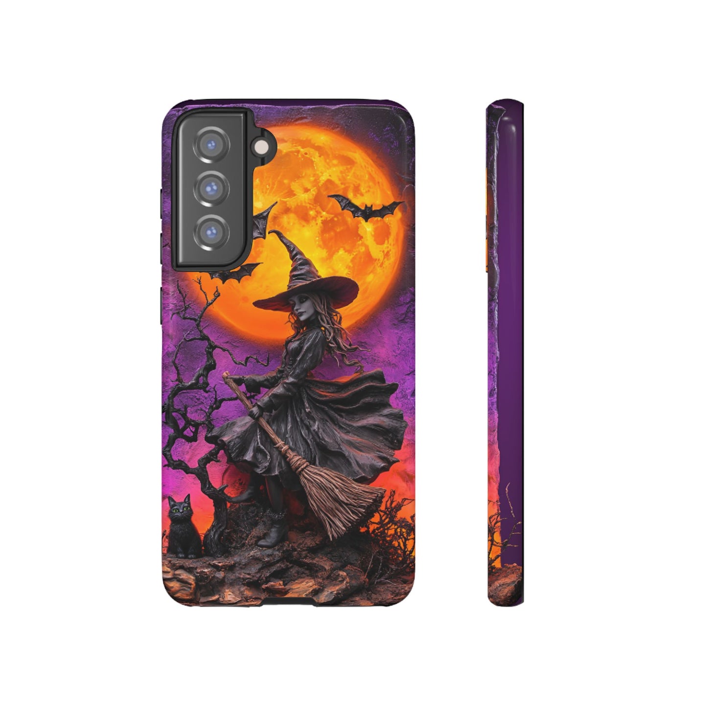 Witch and Bats Phone Case - Witchy Halloween Phone Cases for iPhone 16 15 14 13 12 11, Samsung Galaxy & Google Pixel