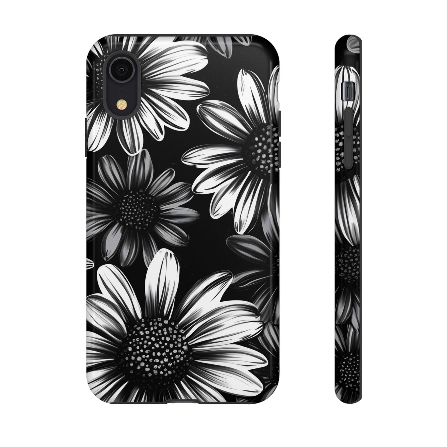 Daisy Phone Case - Dark Flower Phone Cases - iPhone 16 15 14 13 12 11, Samsung Galaxy & Google Pixel Phone Covers - Boo and Bewear