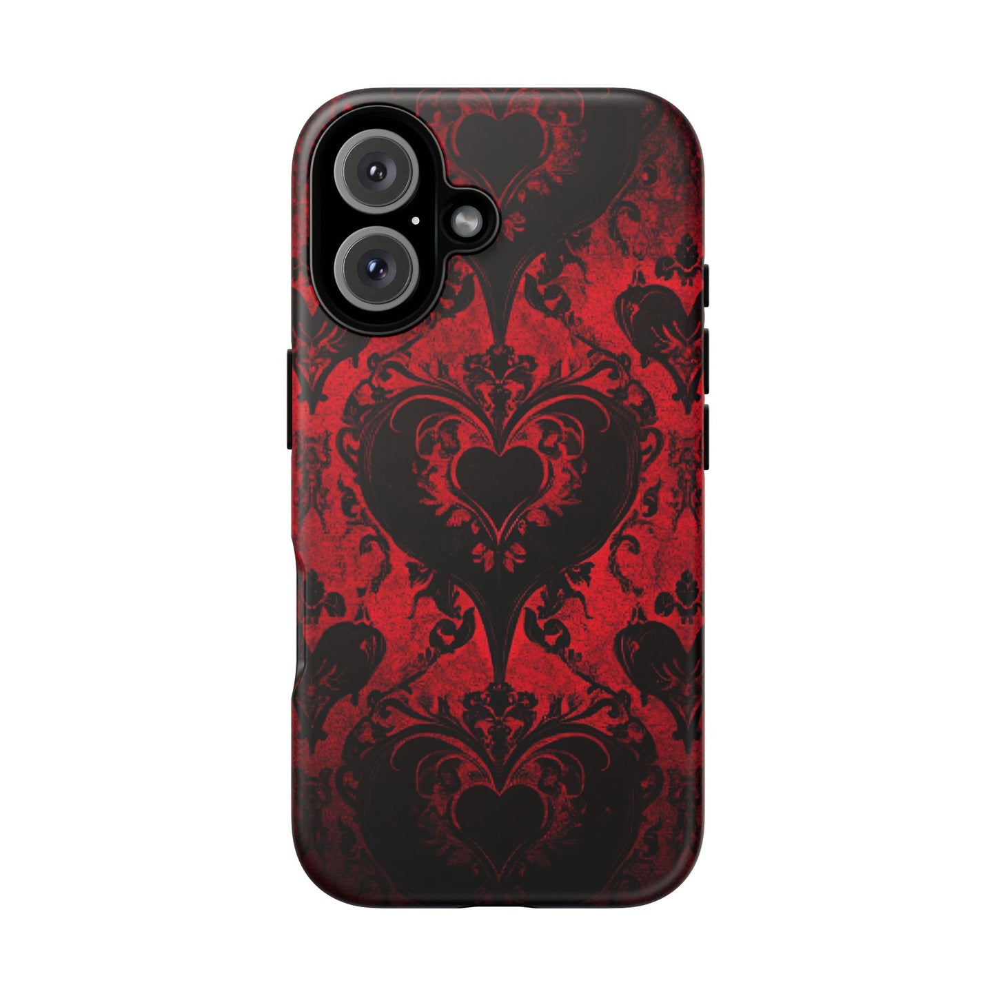 Gothic Dark Romance Phone Case - Black Hearts Phone Cover for iPhone 16 15 14 13 12 11, Samsung Galaxy & Google Pixel