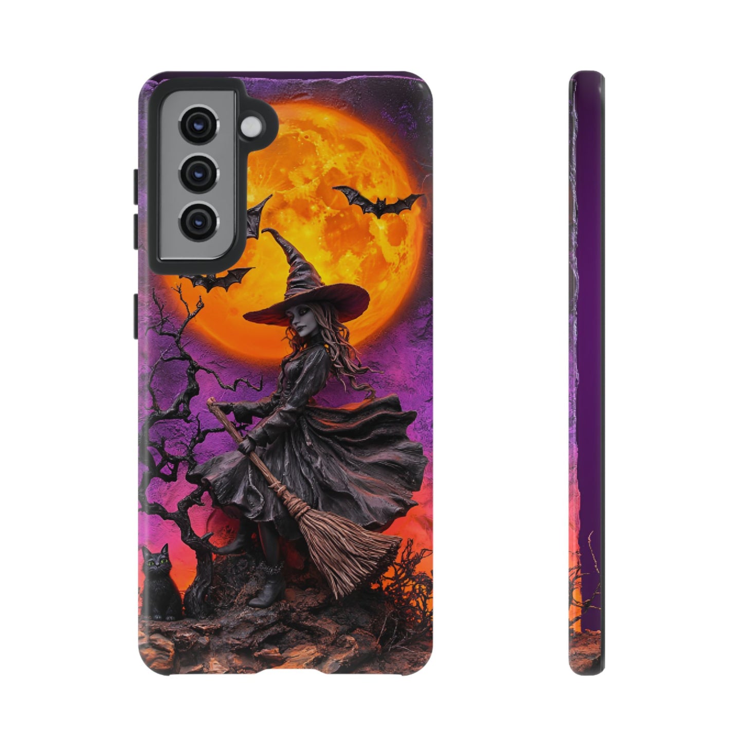 Witch and Bats Phone Case - Witchy Halloween Phone Cases for iPhone 16 15 14 13 12 11, Samsung Galaxy & Google Pixel