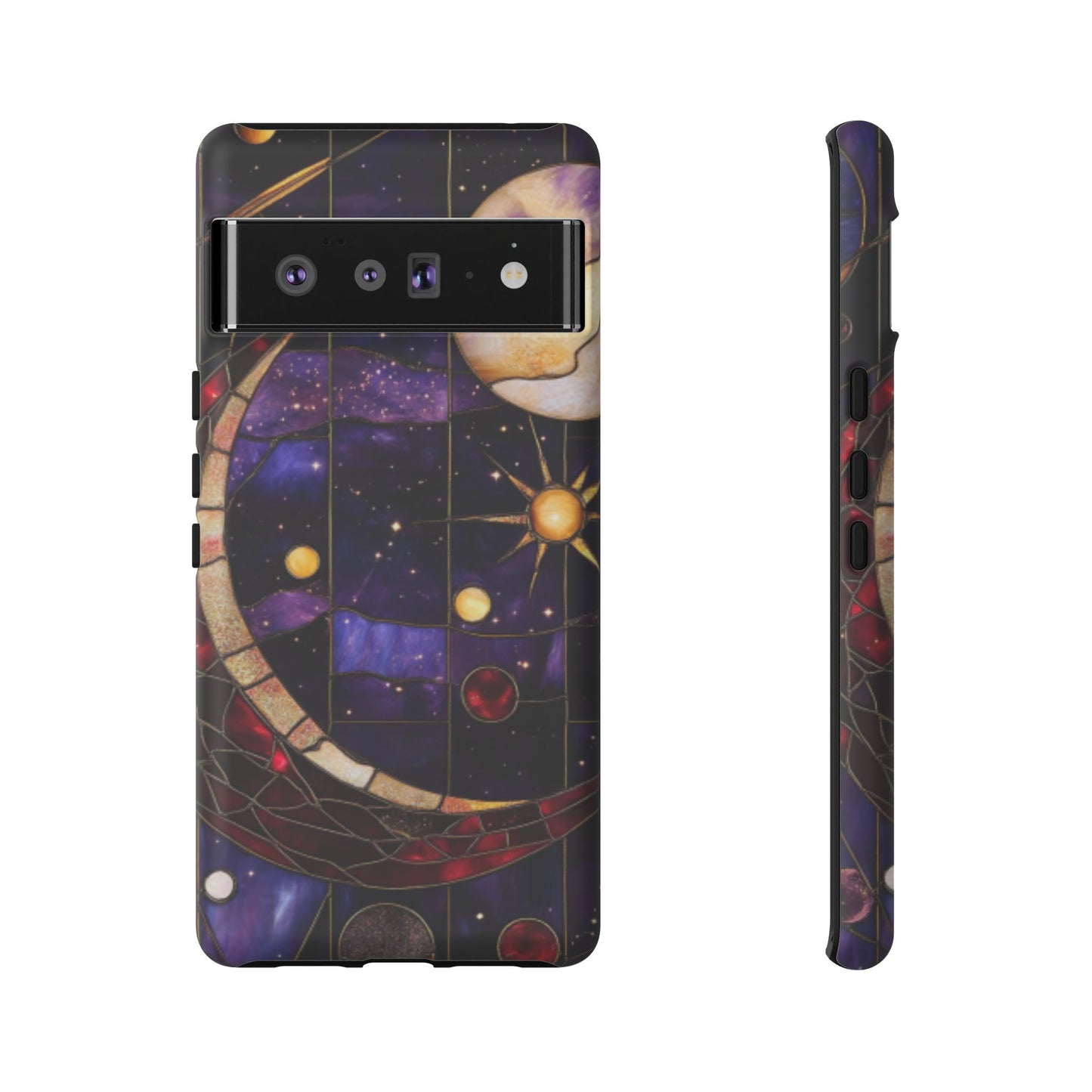 Celestial Stained Glass Phone Case for iPhone 16 15 14 13 12 11, Samsung Galaxy & Google Pixel