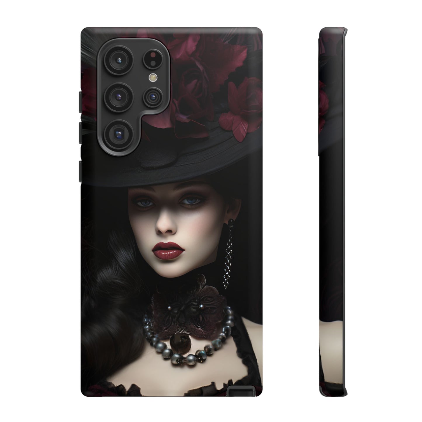 Victorian Goth Phone Case with Vintage Gothic Woman - iPhone 16 15 14 13 12 11, Samsung Galaxy & Google Pixel Phone Covers