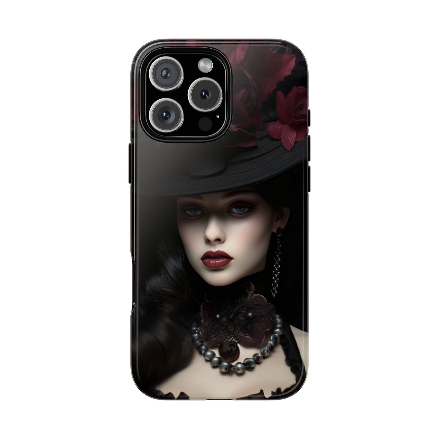 Victorian Goth Phone Case with Vintage Gothic Woman - iPhone 16 15 14 13 12 11, Samsung Galaxy & Google Pixel Phone Covers