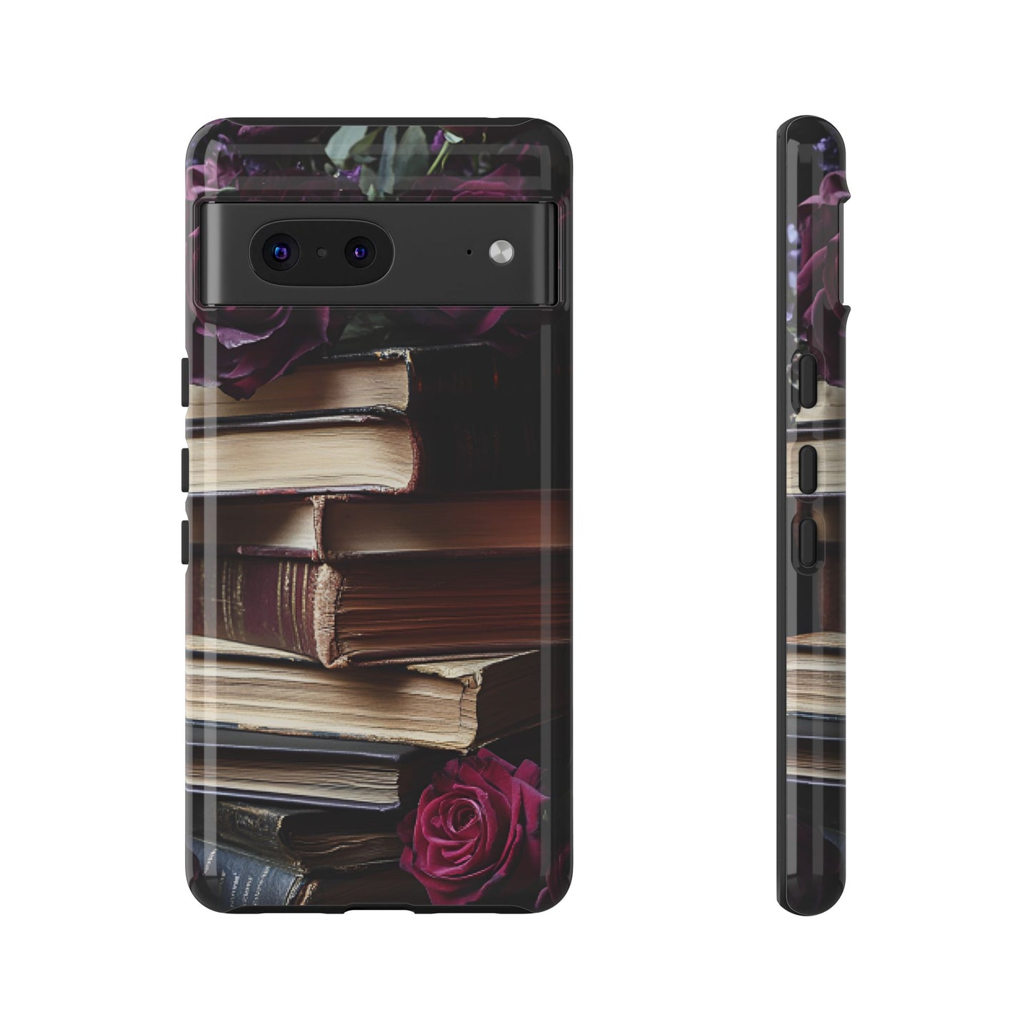 Books and Roses Phone Case - Bookish Dark Academia Phone Cover - iPhone 16 15 14 13 12 11, Samsung Galaxy & Google Pixel Phone Covers