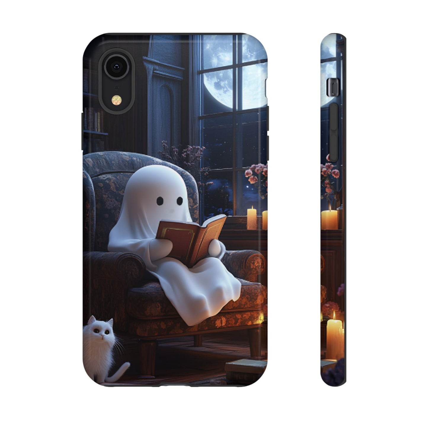 Ghost Reading Book Phone Case - Bookish Halloween Phone Cases - iPhone 16 15 14 13 12 11, Samsung Galaxy & Google Pixel Phone Covers - Boo and Bewear