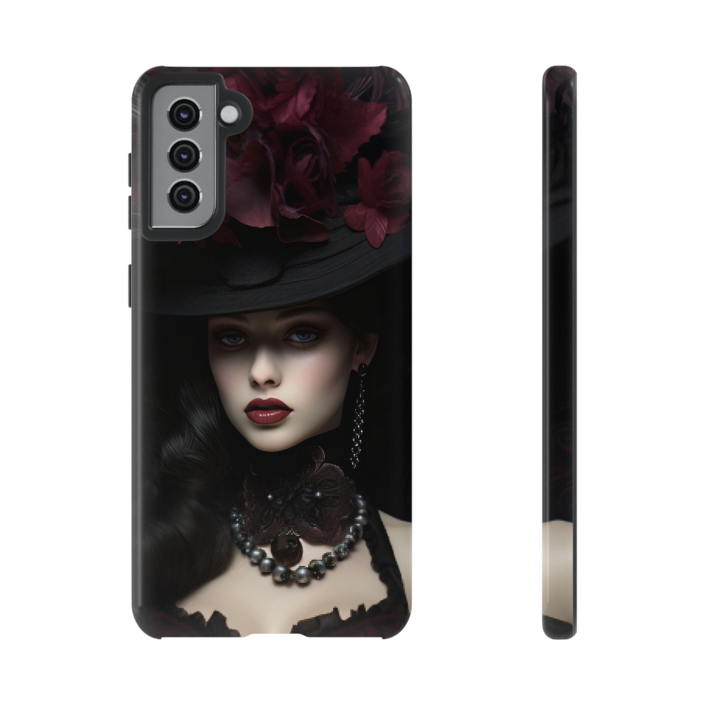 Victorian Goth Phone Case with Vintage Gothic Woman for iPhone 16 15 14 13 12 11, Samsung Galaxy & Google Pixel