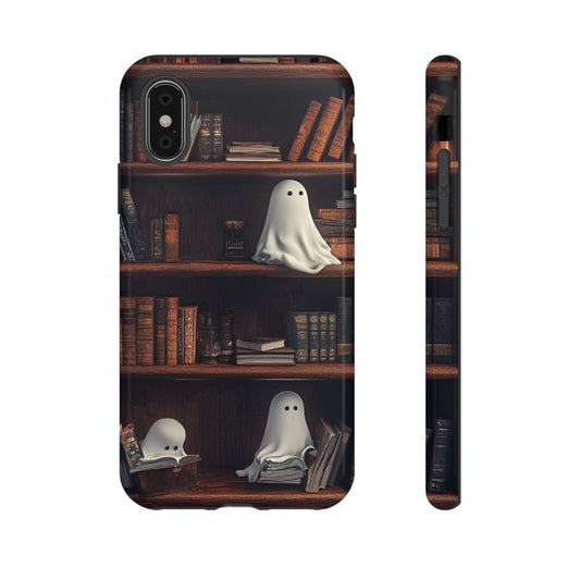 Bookish Ghost Phone Case - iPhone 16 15 14 13 12 11, Samsung Galaxy & Google Pixel Phone Covers - Boo and Bewear