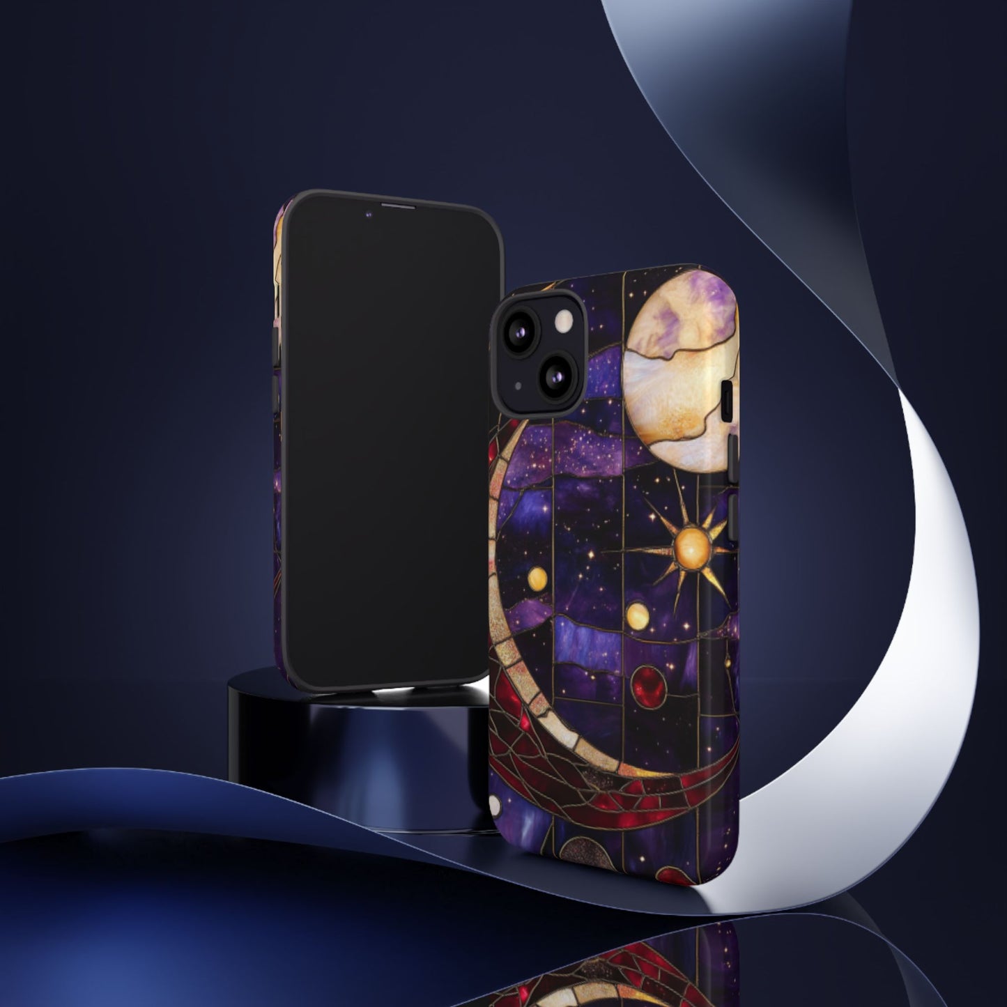 Celestial Stained Glass Phone Case - iPhone 16 15 14 13 12 11, Samsung Galaxy & Google Pixel Phone Covers