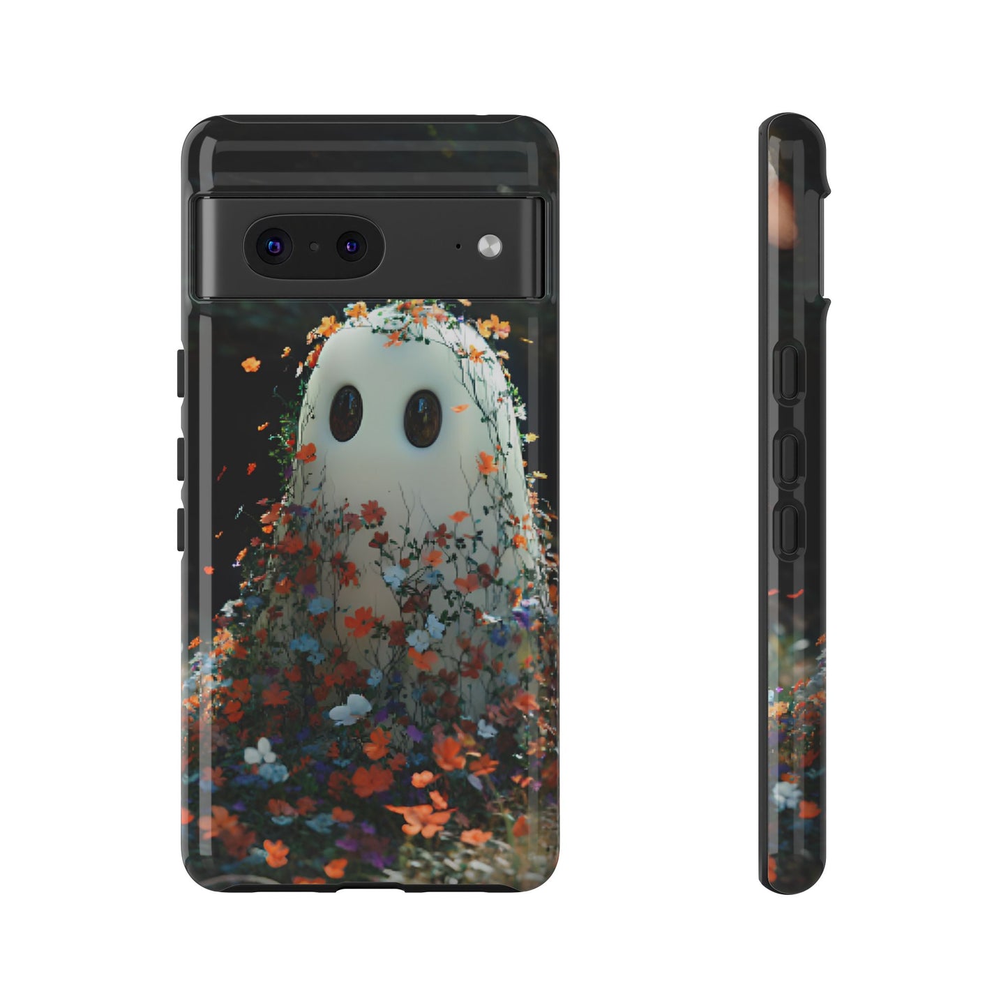 Floral Ghost Phone Case for iPhone 16 15 14 13 12 11, Samsung Galaxy & Google Pixel