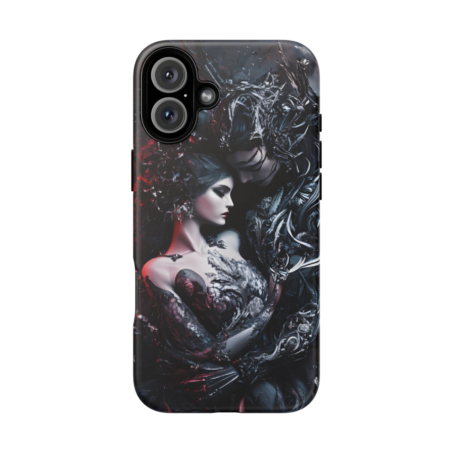 Gothic Couple Phone Case - Victorian Goth Valentine's Day Phone Cases for iPhone 16 15 14 13 12 11, Samsung Galaxy & Google Pixel