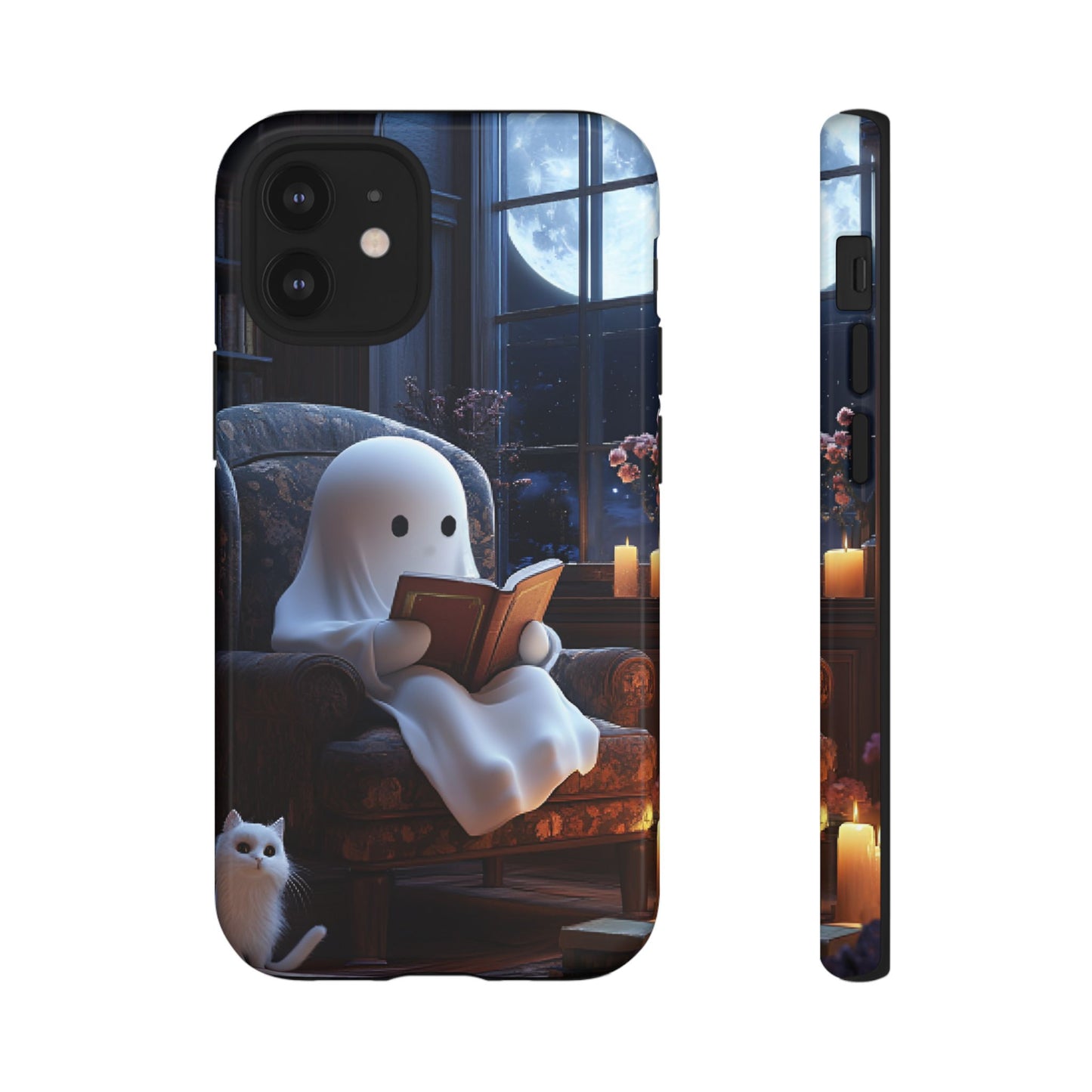 Ghost Reading Book Phone Case - Bookish Halloween Phone Cases for iPhone 16 15 14 13 12 11, Samsung Galaxy & Google Pixel