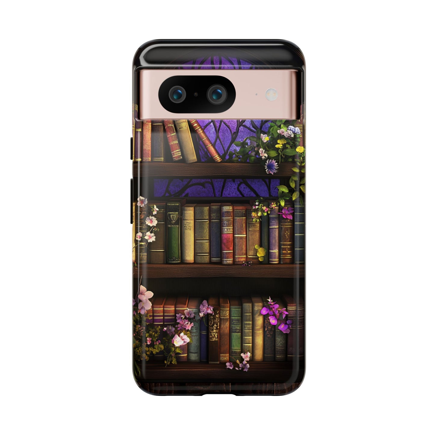 Bookshelf Phone Case - Dark Academia Stained Glass Phone Cases - iPhone 16 15 14 13 12 11, Samsung Galaxy & Google Pixel Phone Covers