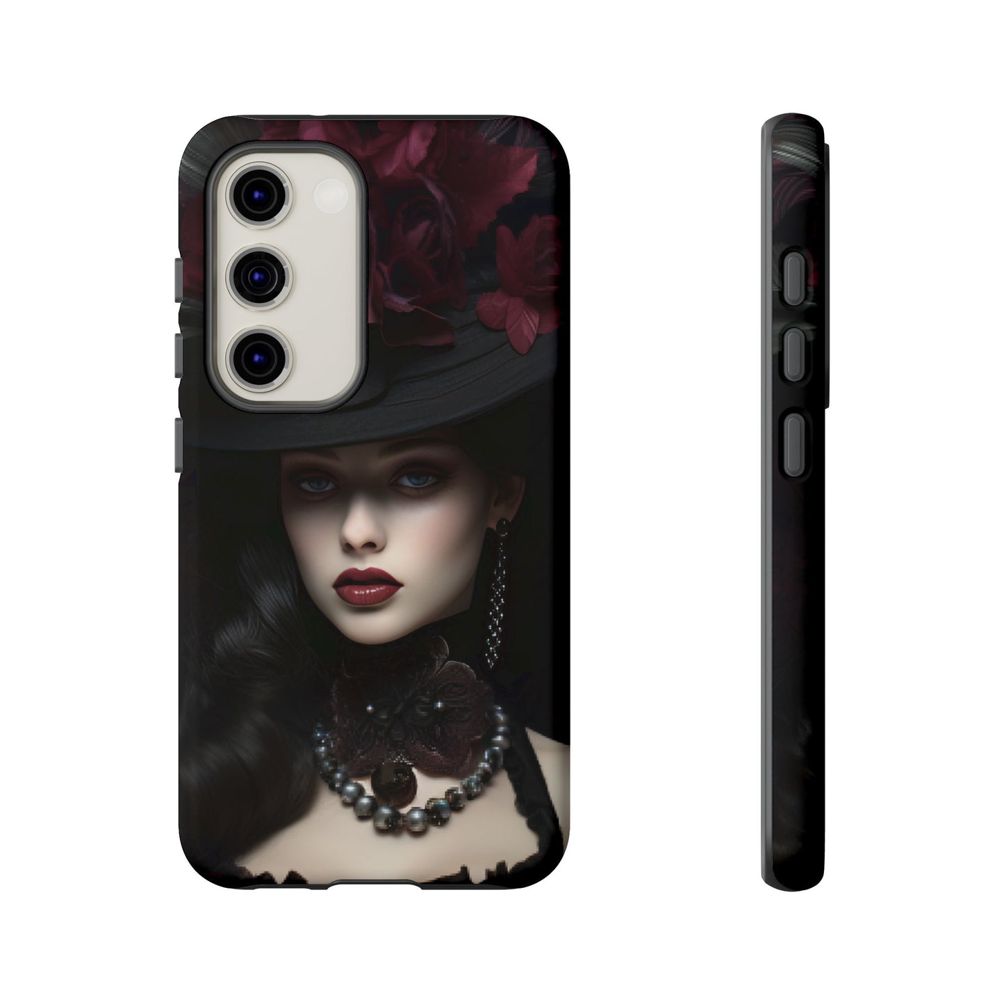 Victorian Goth Phone Case with Vintage Gothic Woman - iPhone 16 15 14 13 12 11, Samsung Galaxy & Google Pixel Phone Covers