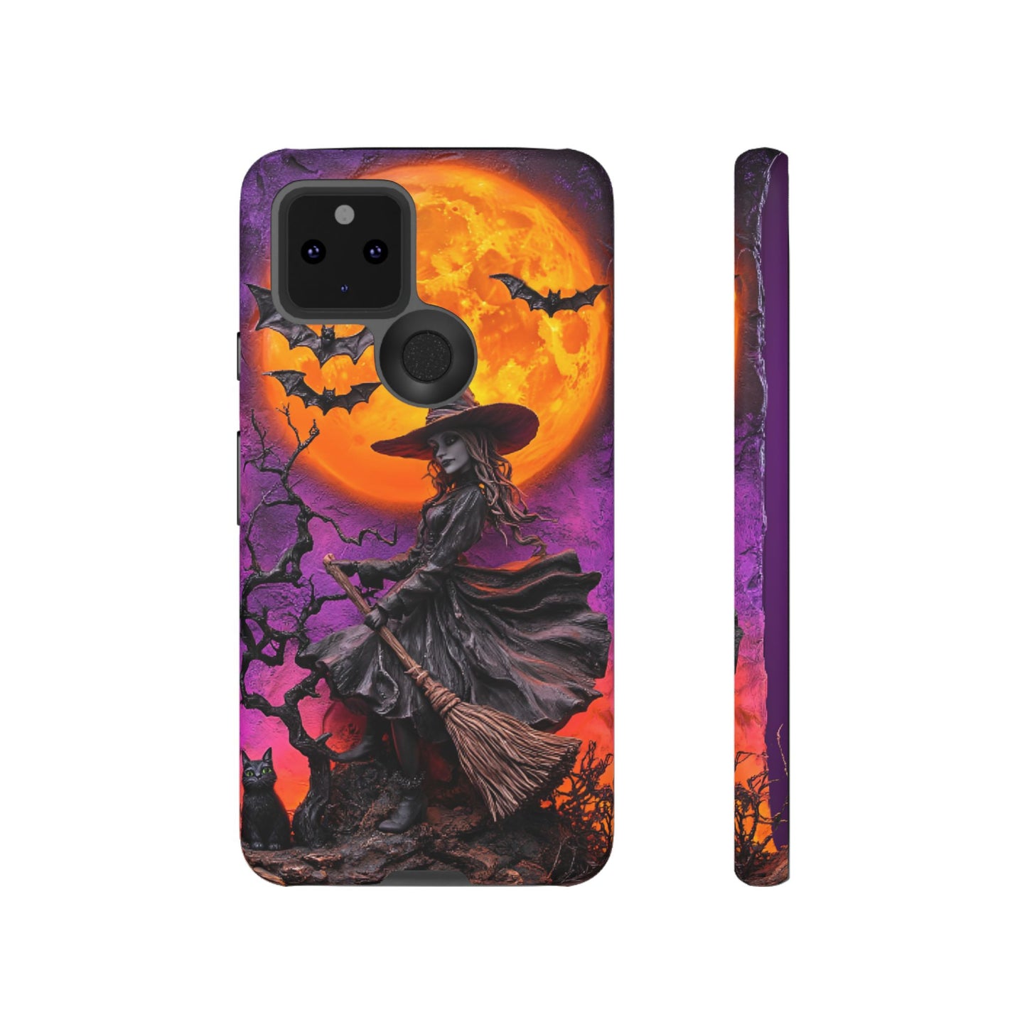 Witch and Bats Phone Case - Witchy Halloween Phone Cases for iPhone 16 15 14 13 12 11, Samsung Galaxy & Google Pixel