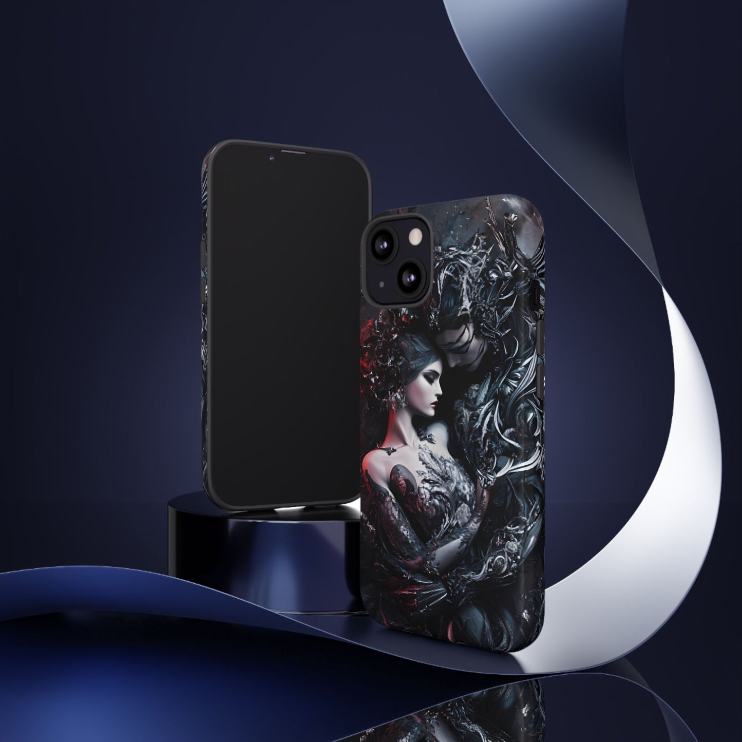 Gothic Couple Phone Case - Victorian Goth Valentine's Day Phone Cases for iPhone 16 15 14 13 12 11, Samsung Galaxy & Google Pixel