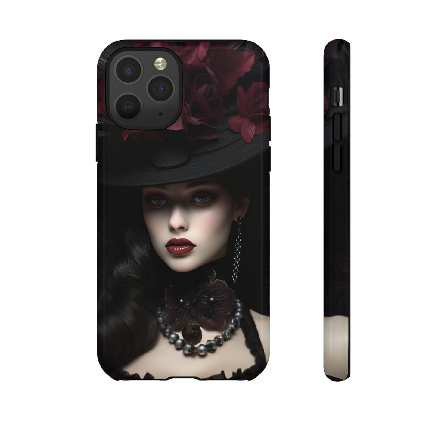 Victorian Goth Phone Case with Vintage Gothic Woman for iPhone 16 15 14 13 12 11, Samsung Galaxy & Google Pixel