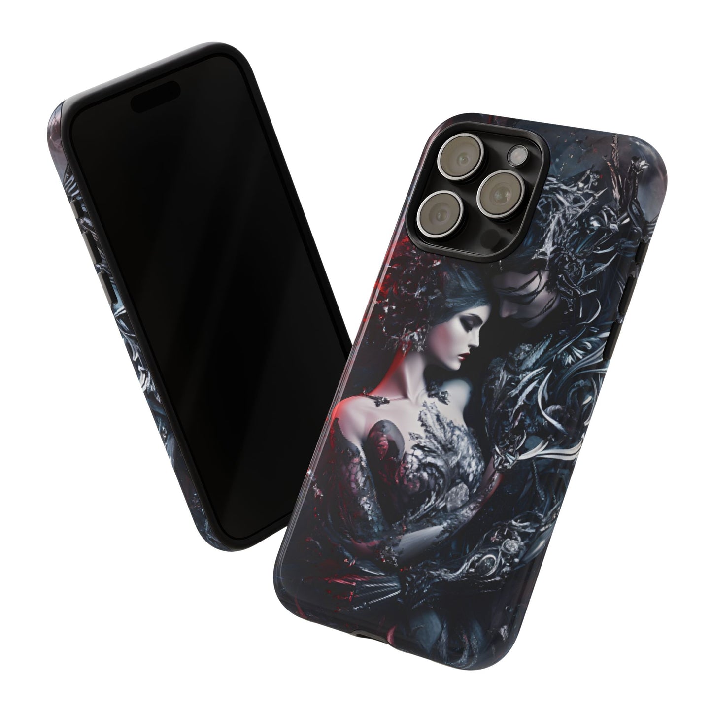 Gothic Couple Phone Case - Victorian Goth Valentine's Day Phone Cases for iPhone 16 15 14 13 12 11, Samsung Galaxy & Google Pixel