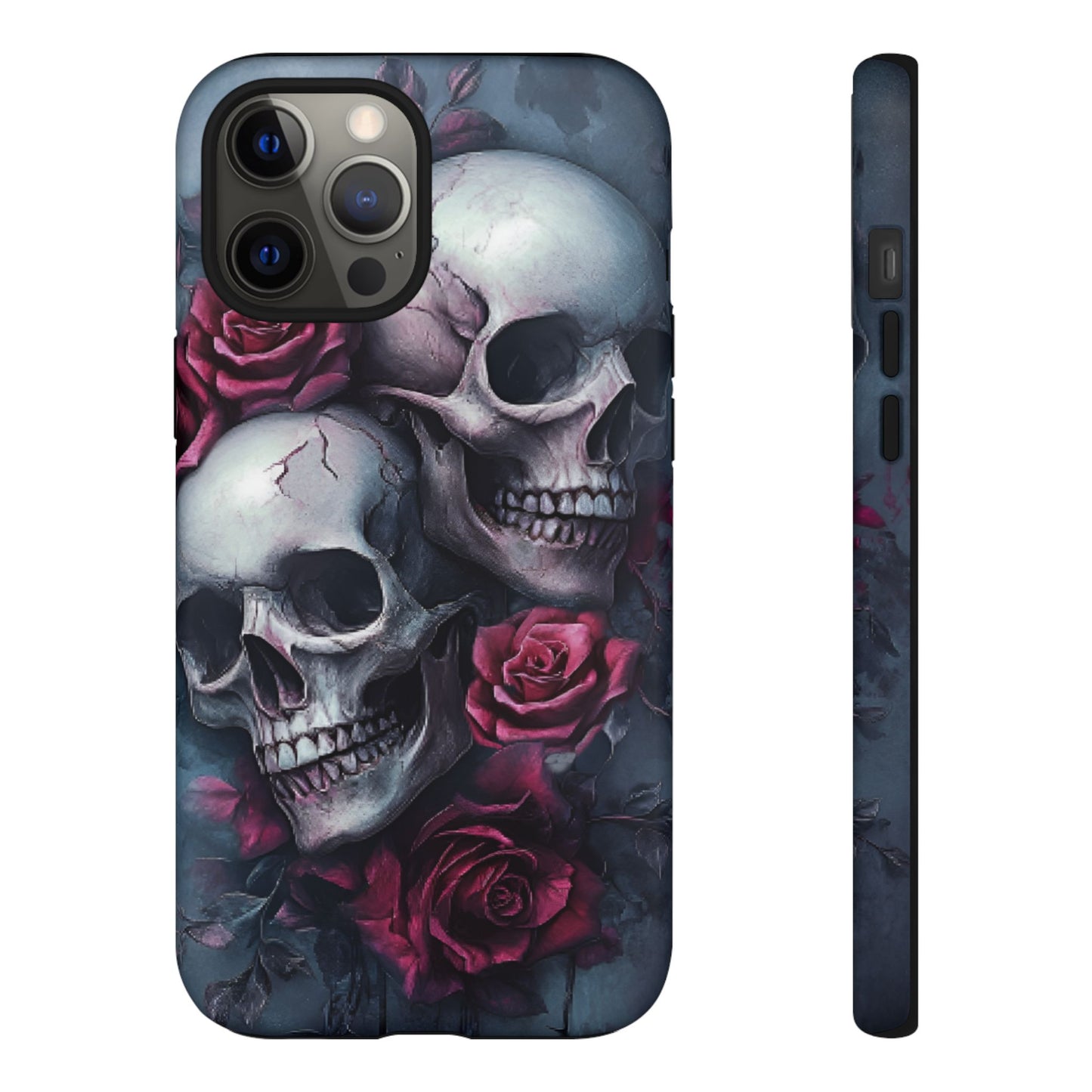 Skulls and Roses Phone Case - Gothic Dark Romance Phone Cases - iPhone 16 15 14 13 12 11, Samsung Galaxy & Google Pixel Phone Covers