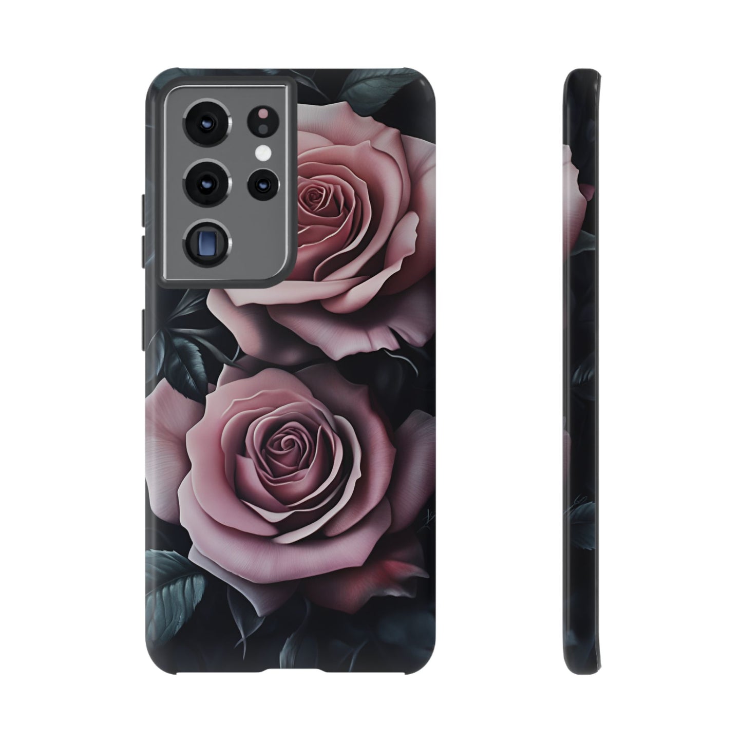 Pastel Goth Roses Phone Case - Gothic Black and Pink Flowers Phone Cases for iPhone 16 15 14 13 12 11, Samsung Galaxy & Google Pixel