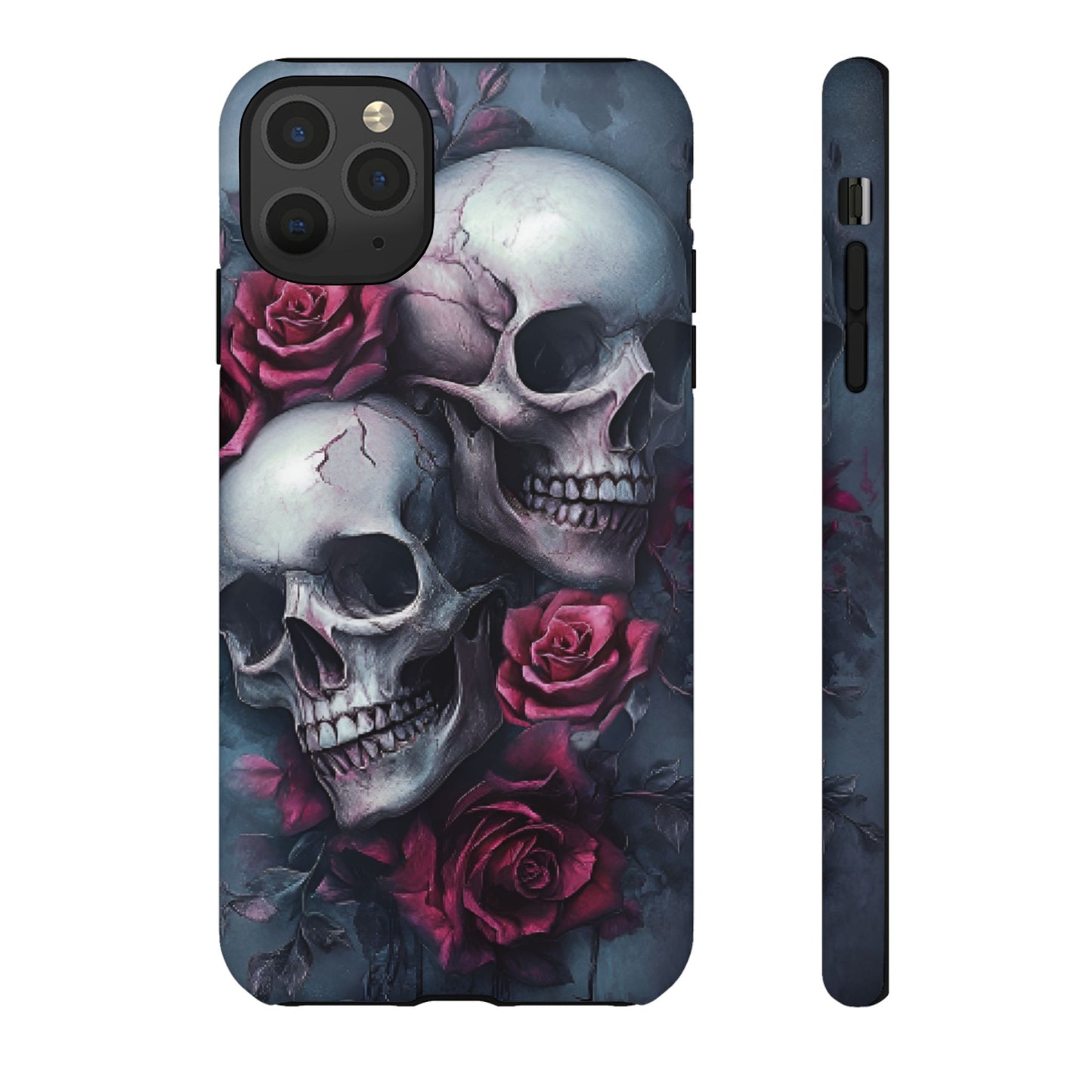 Skulls and Roses Phone Case - Gothic Dark Romance Phone Cases - iPhone 16 15 14 13 12 11, Samsung Galaxy & Google Pixel Phone Covers