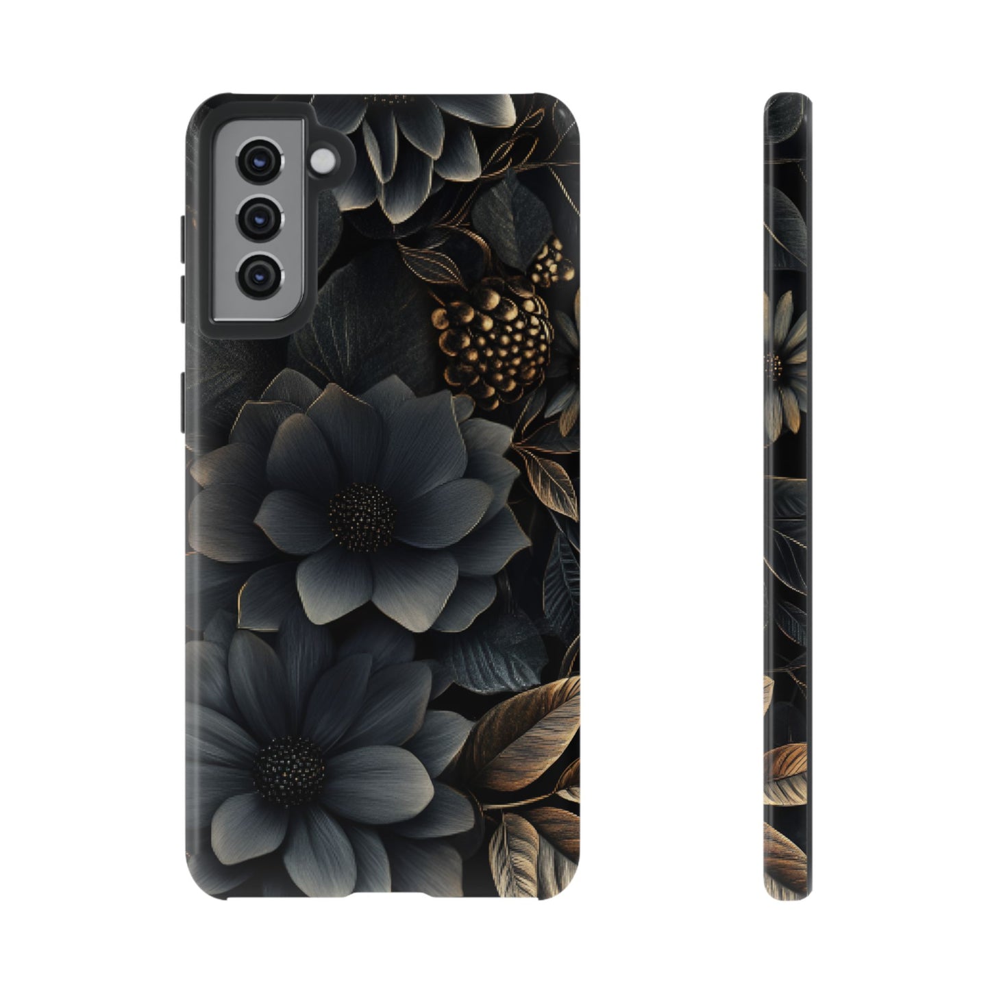 Dark Flower Phone Case for iPhone 16 15 14 13 12 11, Samsung Galaxy & Google Pixel