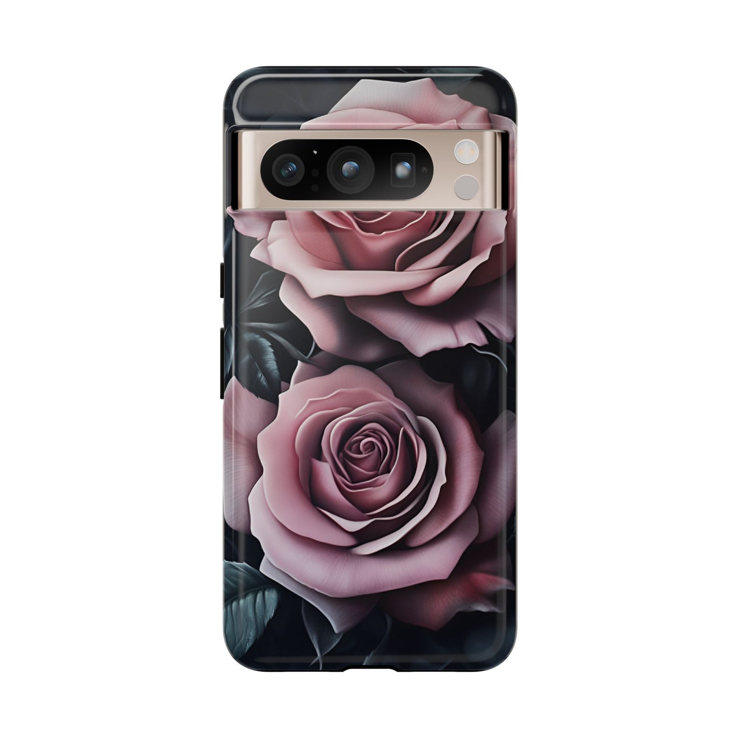 Pastel Goth Roses Phone Case - Gothic Black and Pink Flowers Phone Cases - iPhone 16 15 14 13 12 11, Samsung Galaxy & Google Pixel Phone Covers