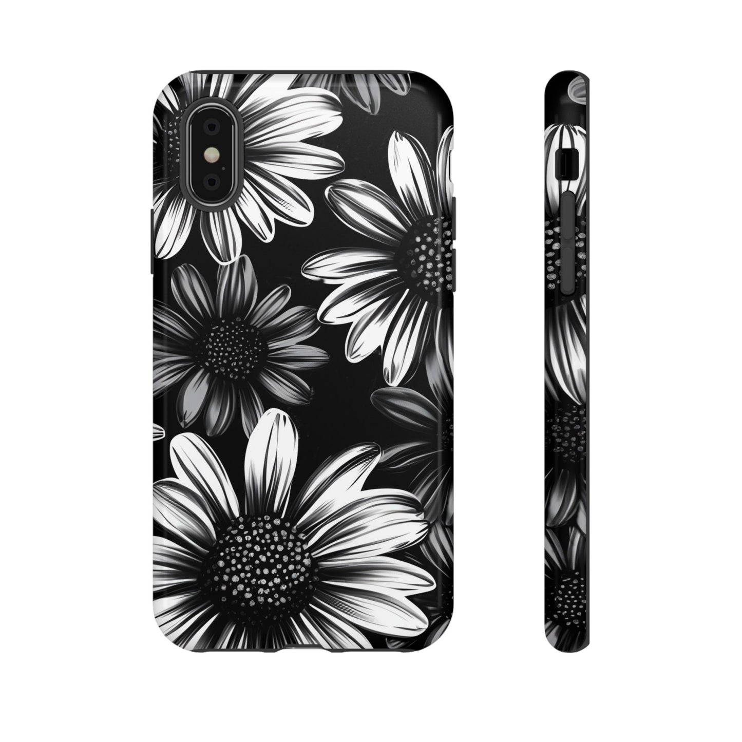 Daisy Phone Case - Dark Flower Phone Cases - iPhone 16 15 14 13 12 11, Samsung Galaxy & Google Pixel Phone Covers - Boo and Bewear