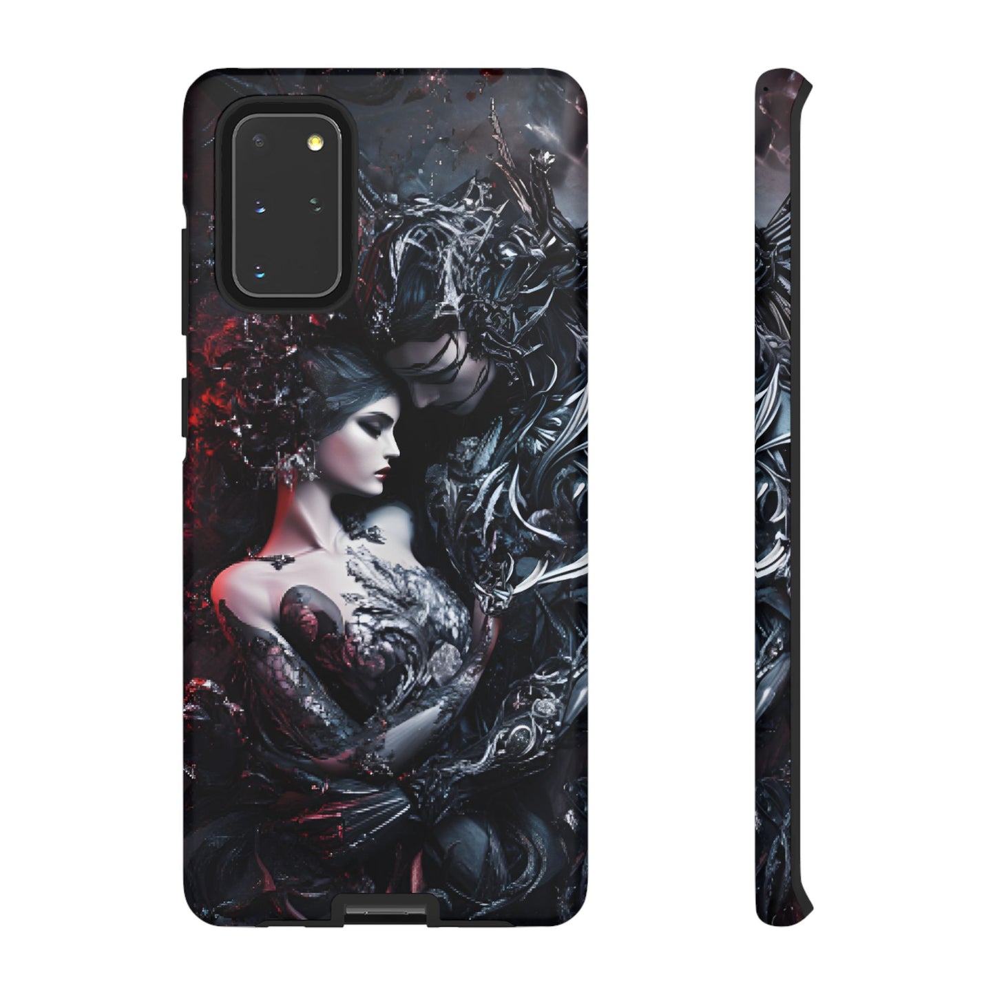 Gothic Couple Phone Case - Victorian Goth Valentine's Day Phone Cases for iPhone 16 15 14 13 12 11, Samsung Galaxy & Google Pixel