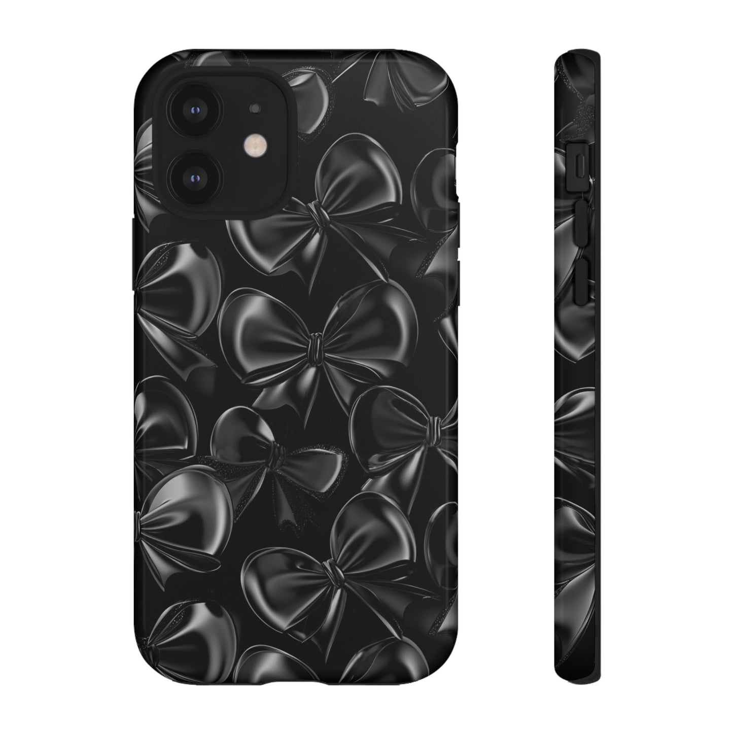 Black Bow Phone Case - Gothic Dark Coquette Phone Cover - iPhone 16 15 14 13 12 11, Samsung Galaxy & Google Pixel Phone Covers