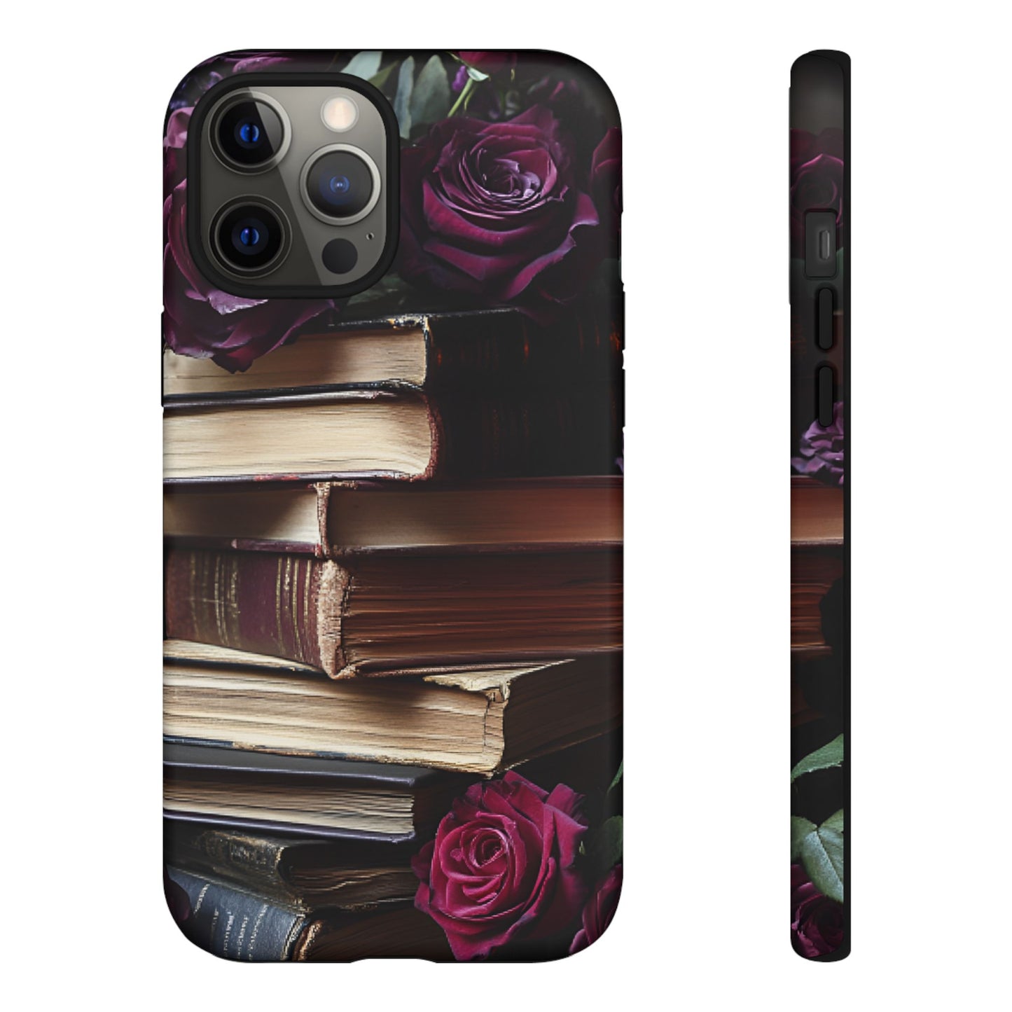 Books and Roses Phone Case - Bookish Dark Academia Phone Cover - iPhone 16 15 14 13 12 11, Samsung Galaxy & Google Pixel Phone Covers