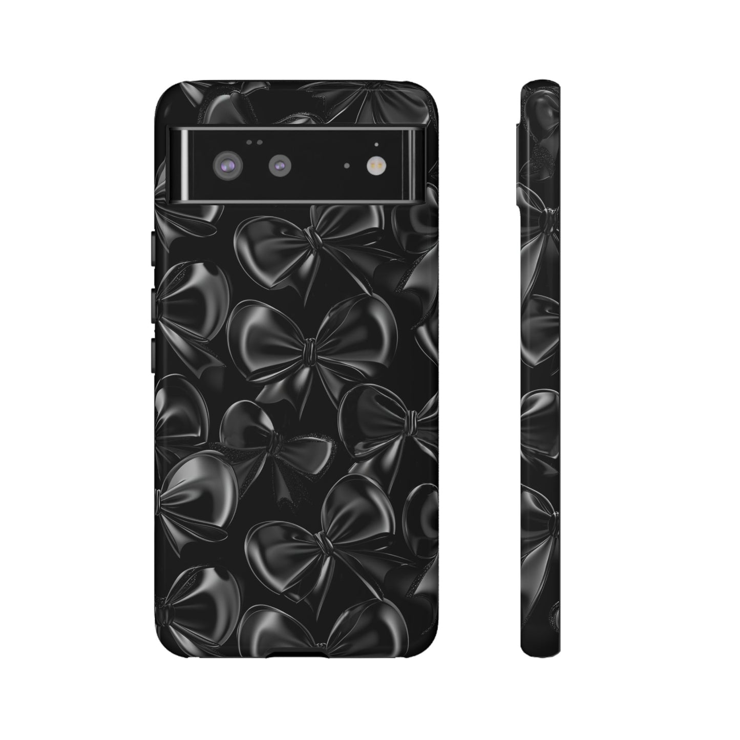 Black Bow Phone Case - Gothic Dark Coquette Phone Cover - iPhone 16 15 14 13 12 11, Samsung Galaxy & Google Pixel Phone Covers