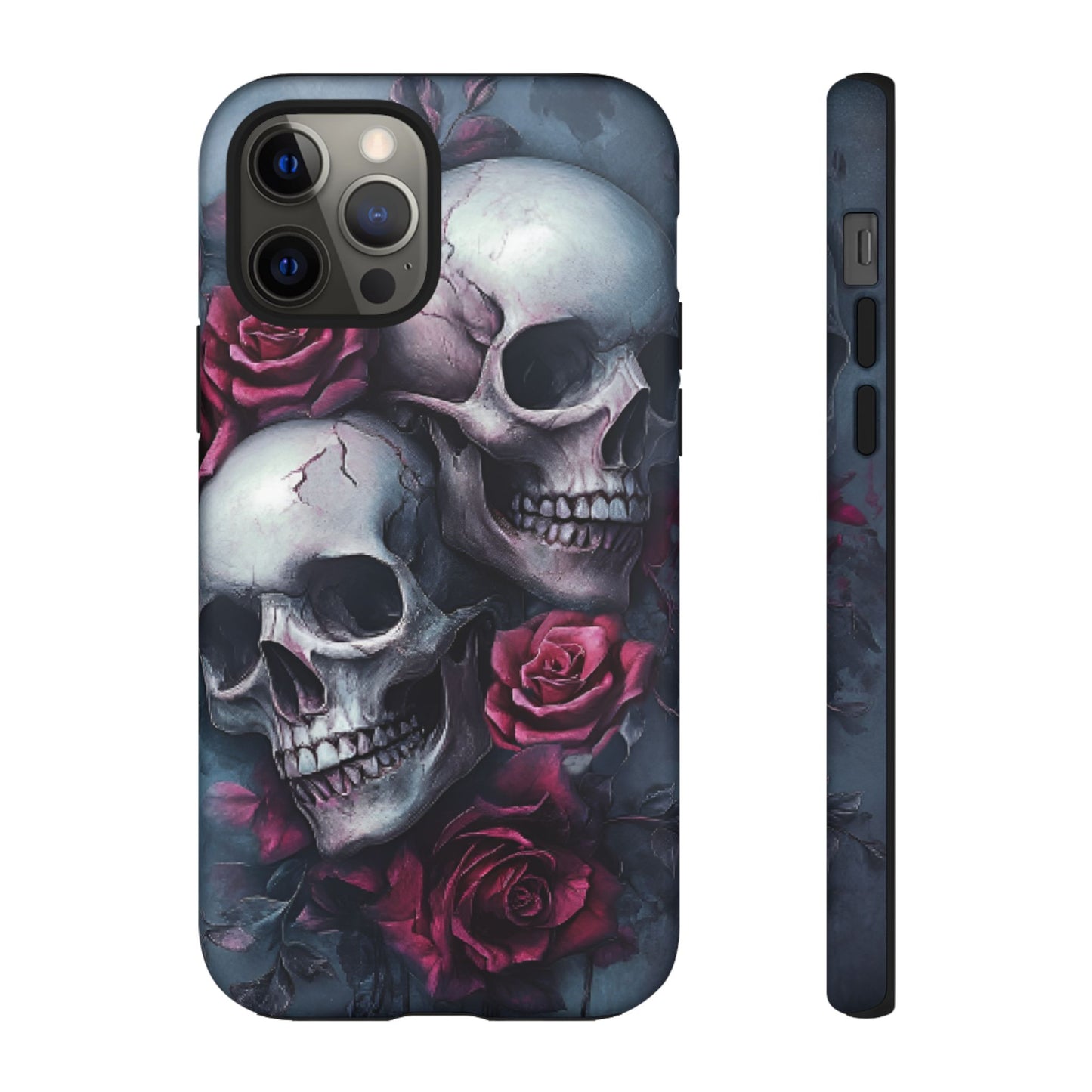 Skulls and Roses Phone Case - Gothic Dark Romance Phone Cases for iPhone 16 15 14 13 12 11, Samsung Galaxy & Google Pixel