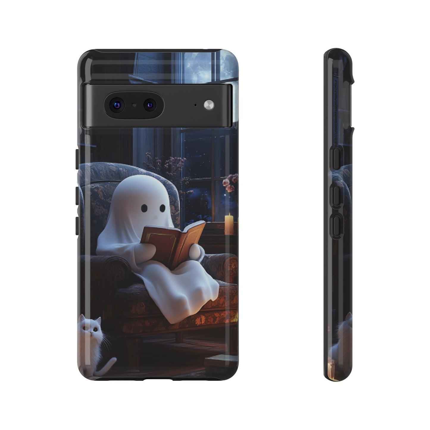 Ghost Reading Book Phone Case - Bookish Halloween Phone Cases - iPhone 16 15 14 13 12 11, Samsung Galaxy & Google Pixel Phone Covers