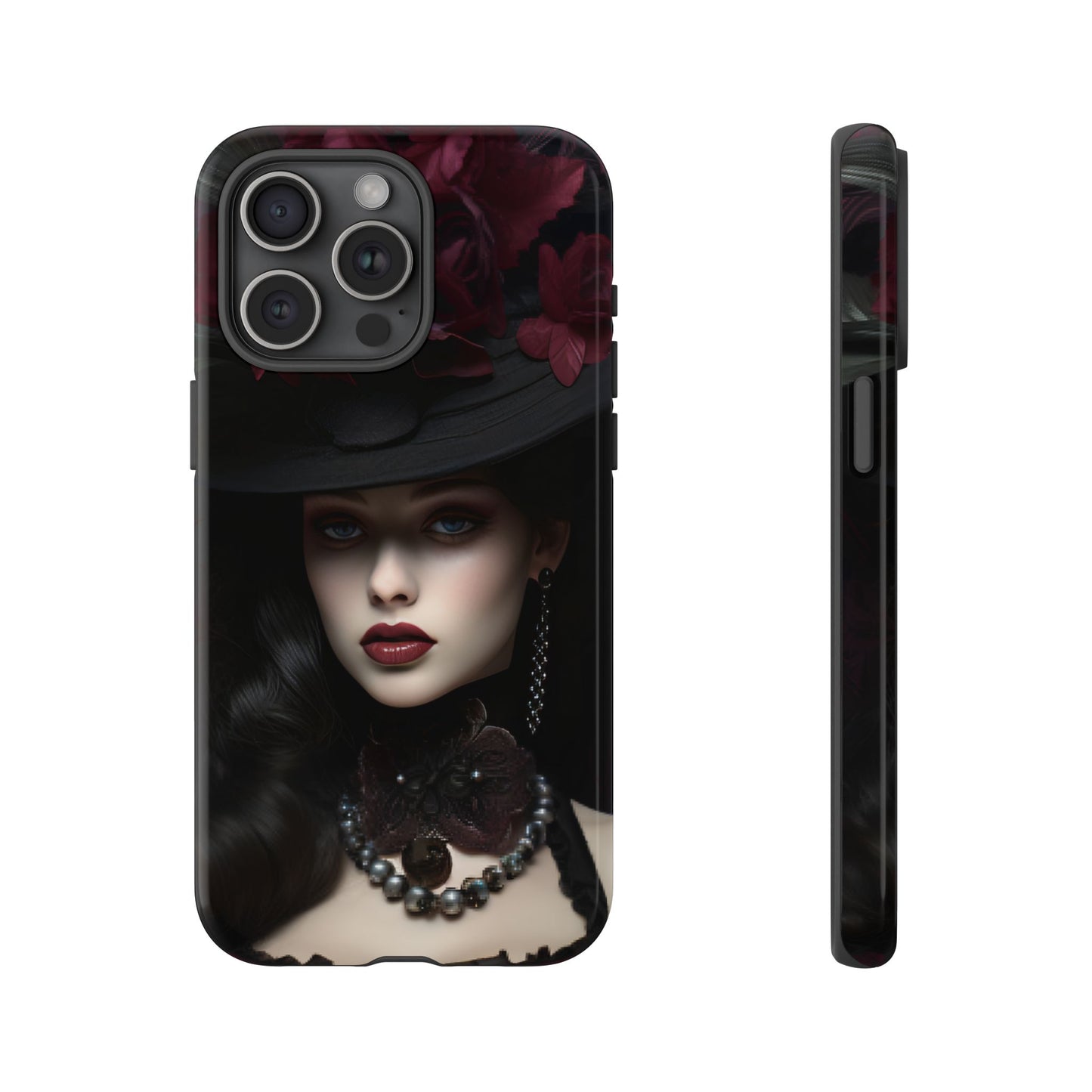 Victorian Goth Phone Case with Vintage Gothic Woman - iPhone 16 15 14 13 12 11, Samsung Galaxy & Google Pixel Phone Covers