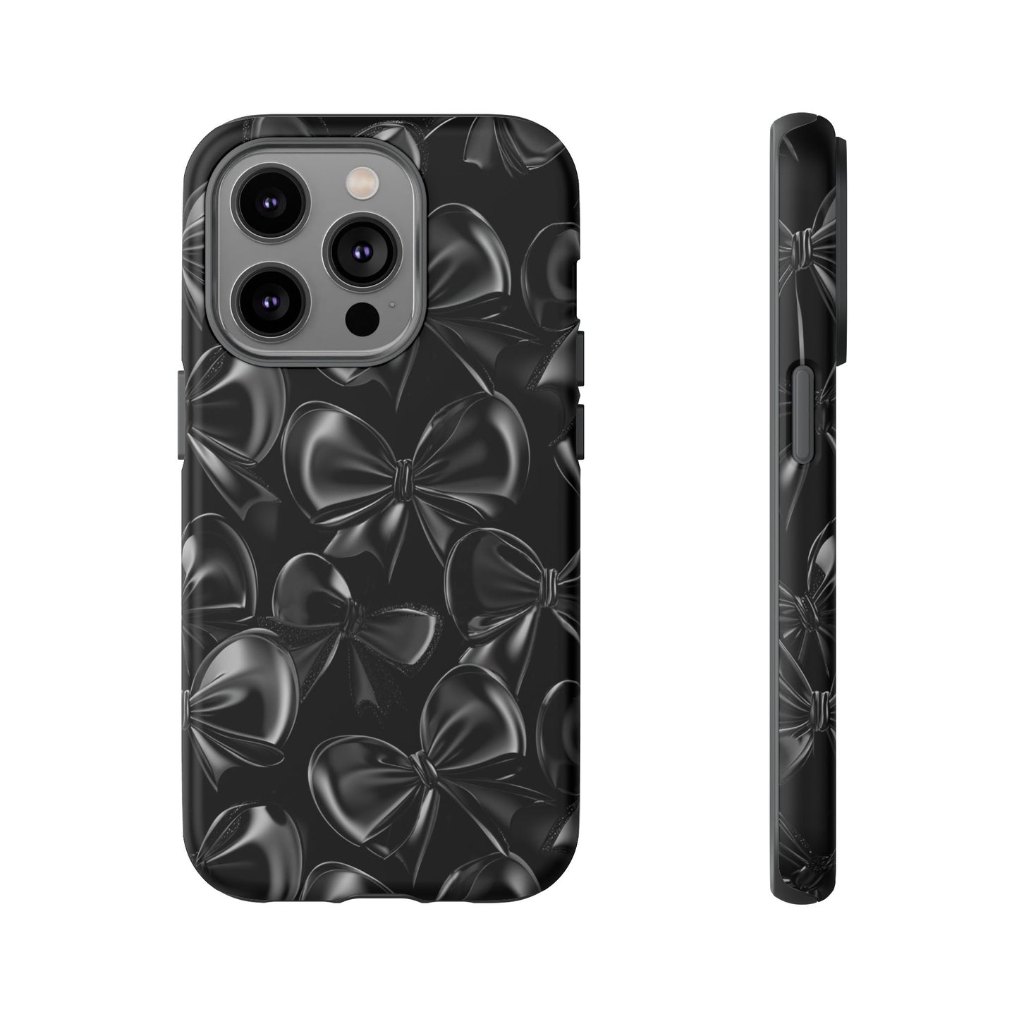 Black Bow Phone Case - Gothic Dark Coquette Phone Cover - iPhone 16 15 14 13 12 11, Samsung Galaxy & Google Pixel Phone Covers