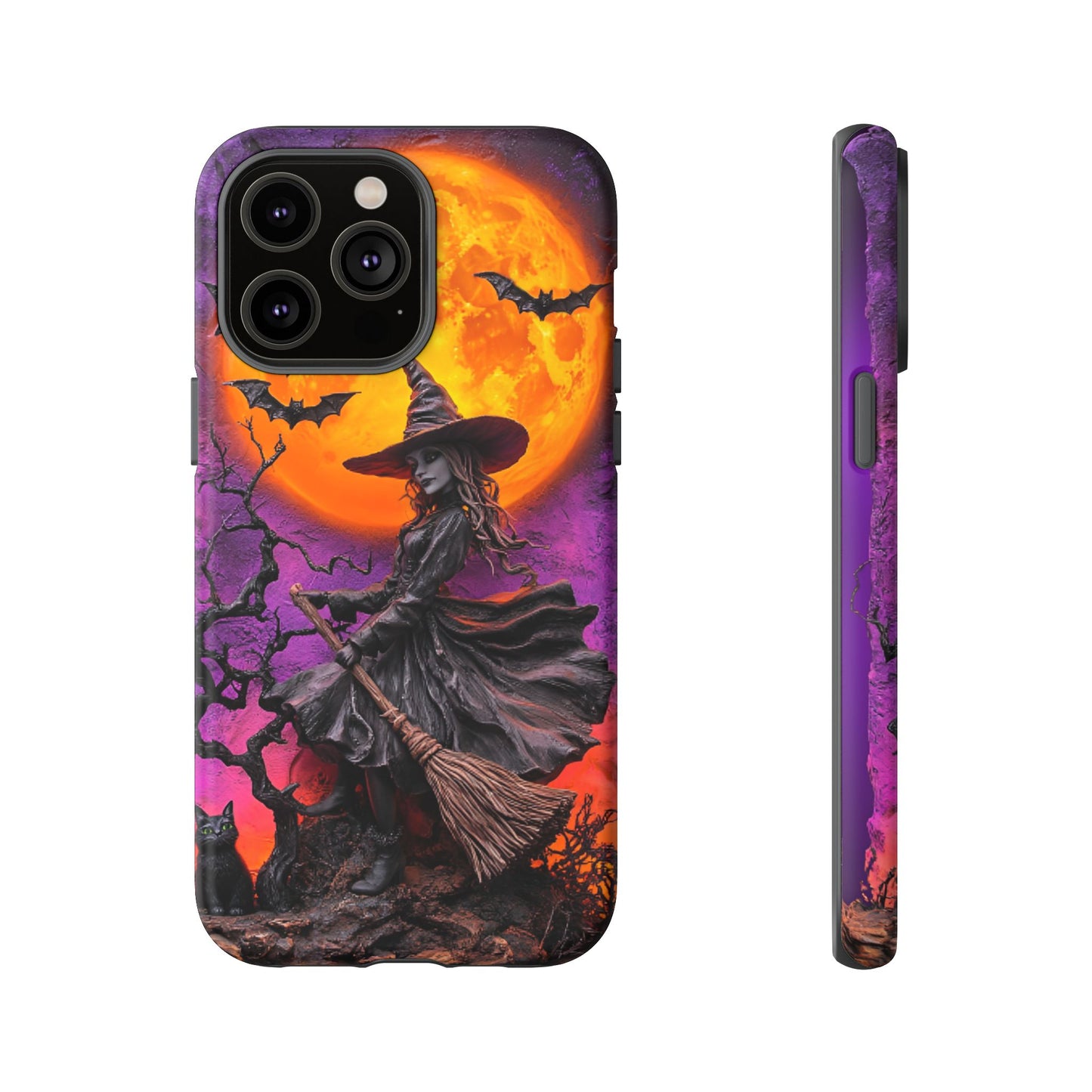 Witch and Bats Phone Case - Witchy Halloween Phone Cases - iPhone 16 15 14 13 12 11, Samsung Galaxy & Google Pixel Phone Covers