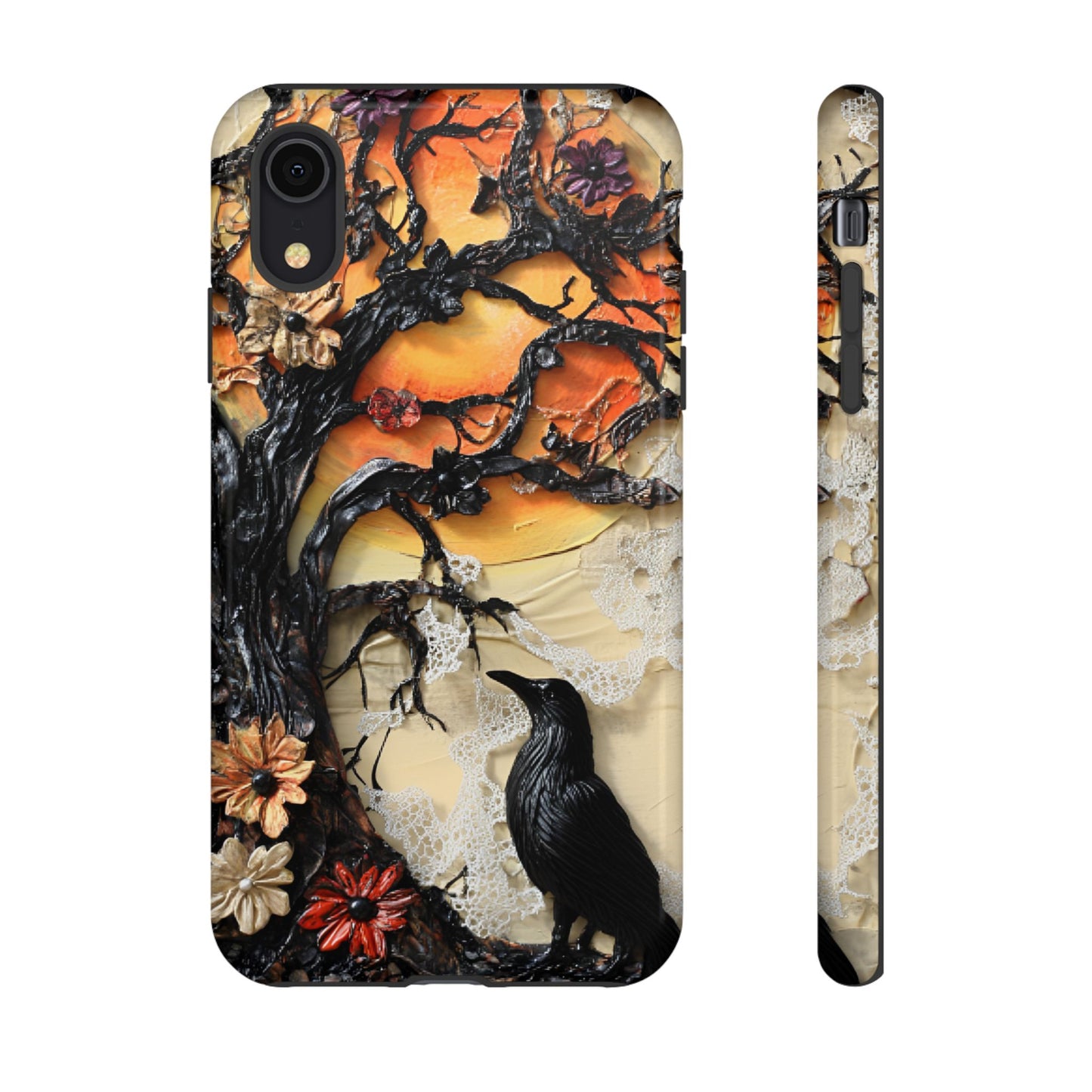 Goth Raven Phone Case - Fantasy Halloween Phone Cases - iPhone 16 15 14 13 12 11, Samsung Galaxy & Google Pixel Phone Covers - Boo and Bewear