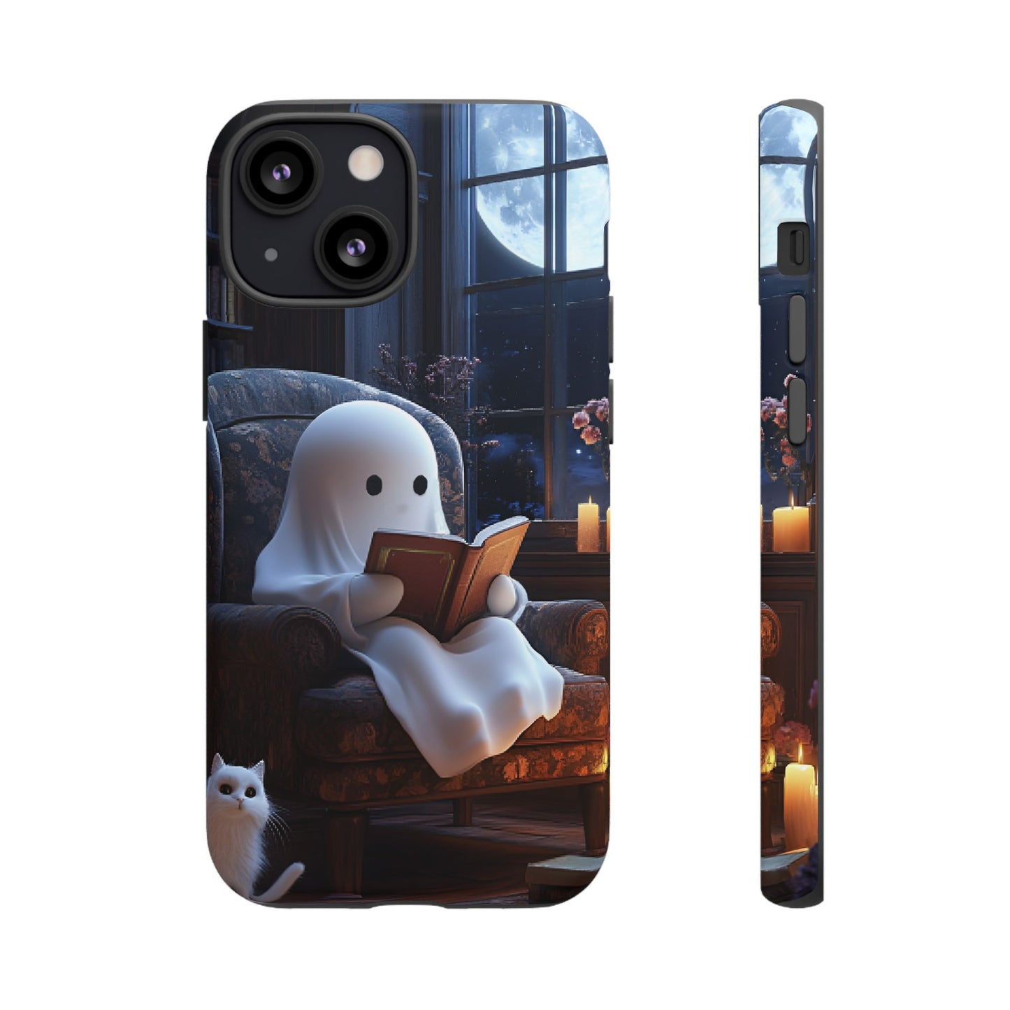 Ghost Reading Book Phone Case - Bookish Halloween Phone Cases - iPhone 16 15 14 13 12 11, Samsung Galaxy & Google Pixel Phone Covers