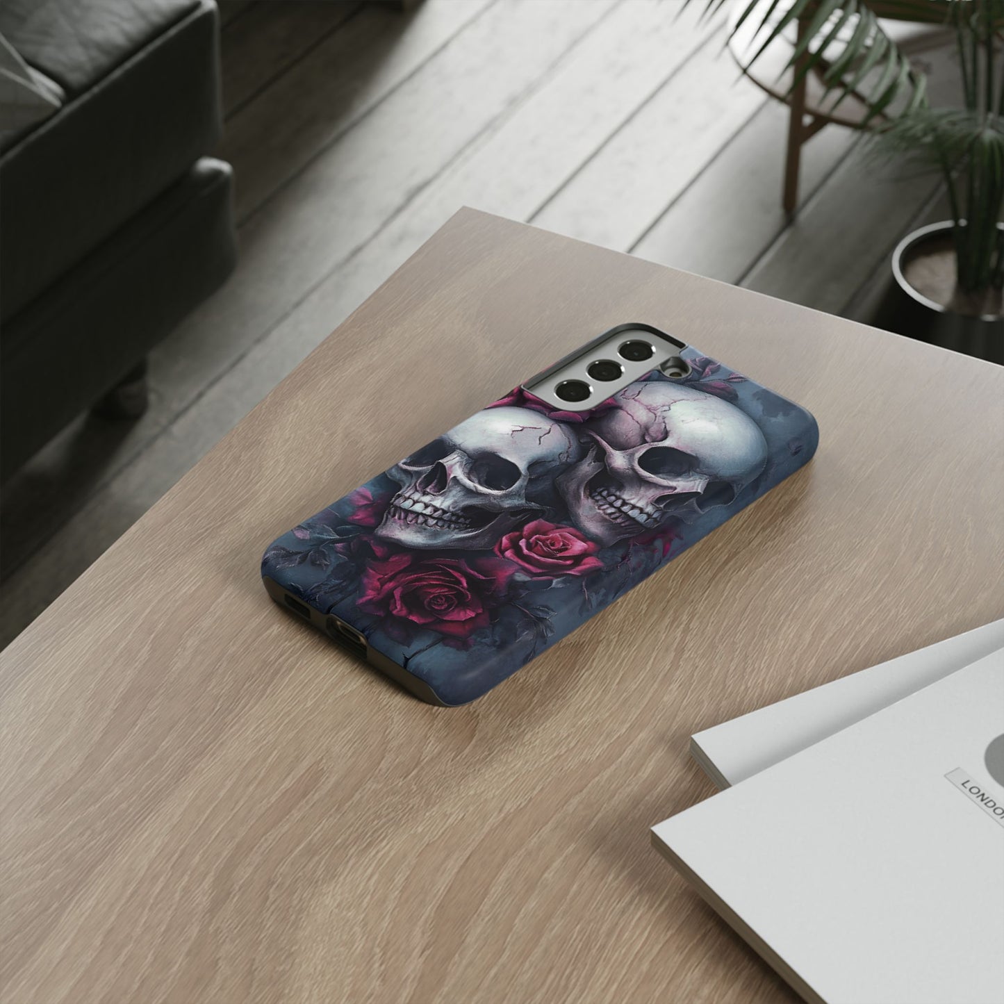 Skulls and Roses Phone Case - Gothic Dark Romance Phone Cases - iPhone 16 15 14 13 12 11, Samsung Galaxy & Google Pixel Phone Covers