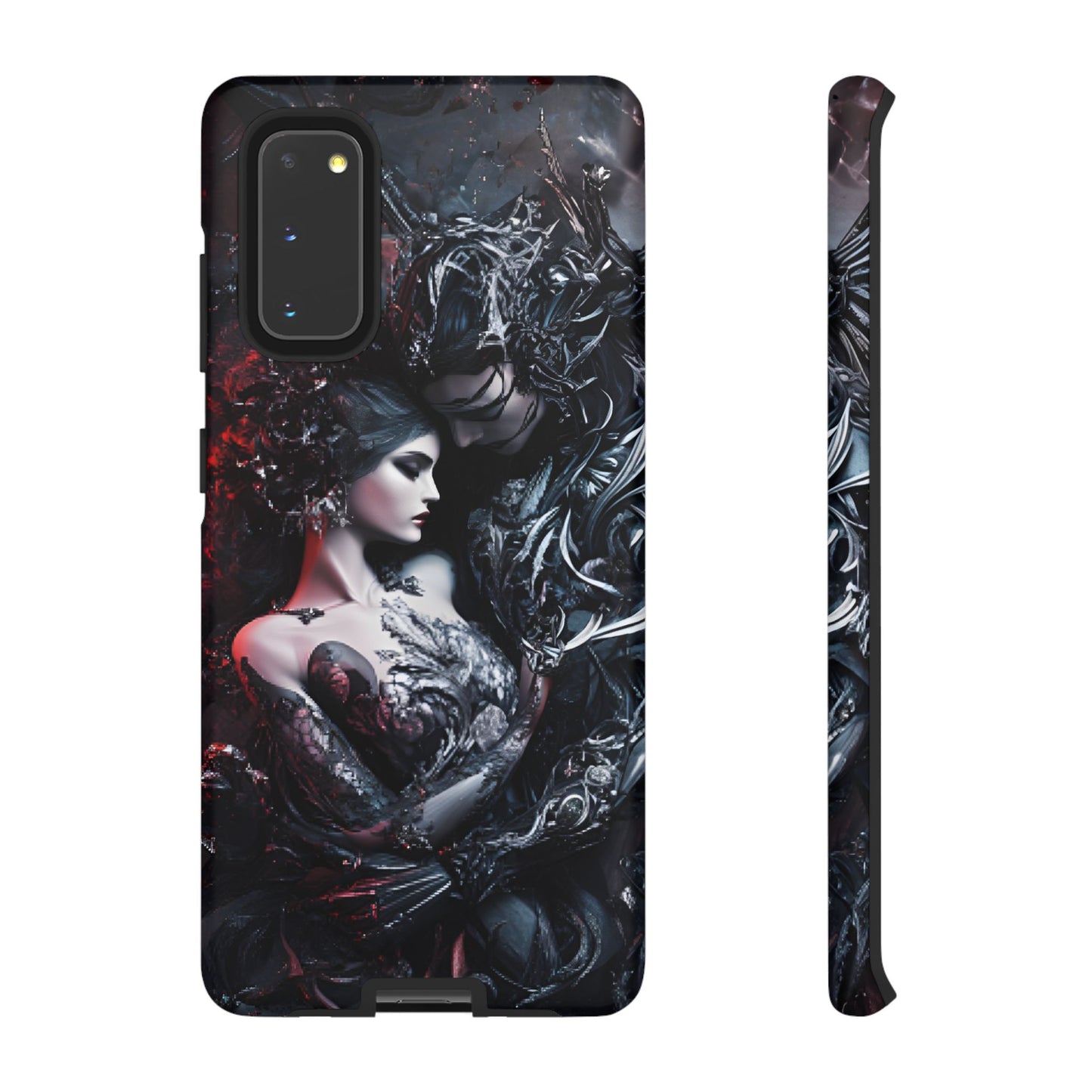 Gothic Couple Phone Case - Victorian Goth Valentine's Day Phone Cases for iPhone 16 15 14 13 12 11, Samsung Galaxy & Google Pixel