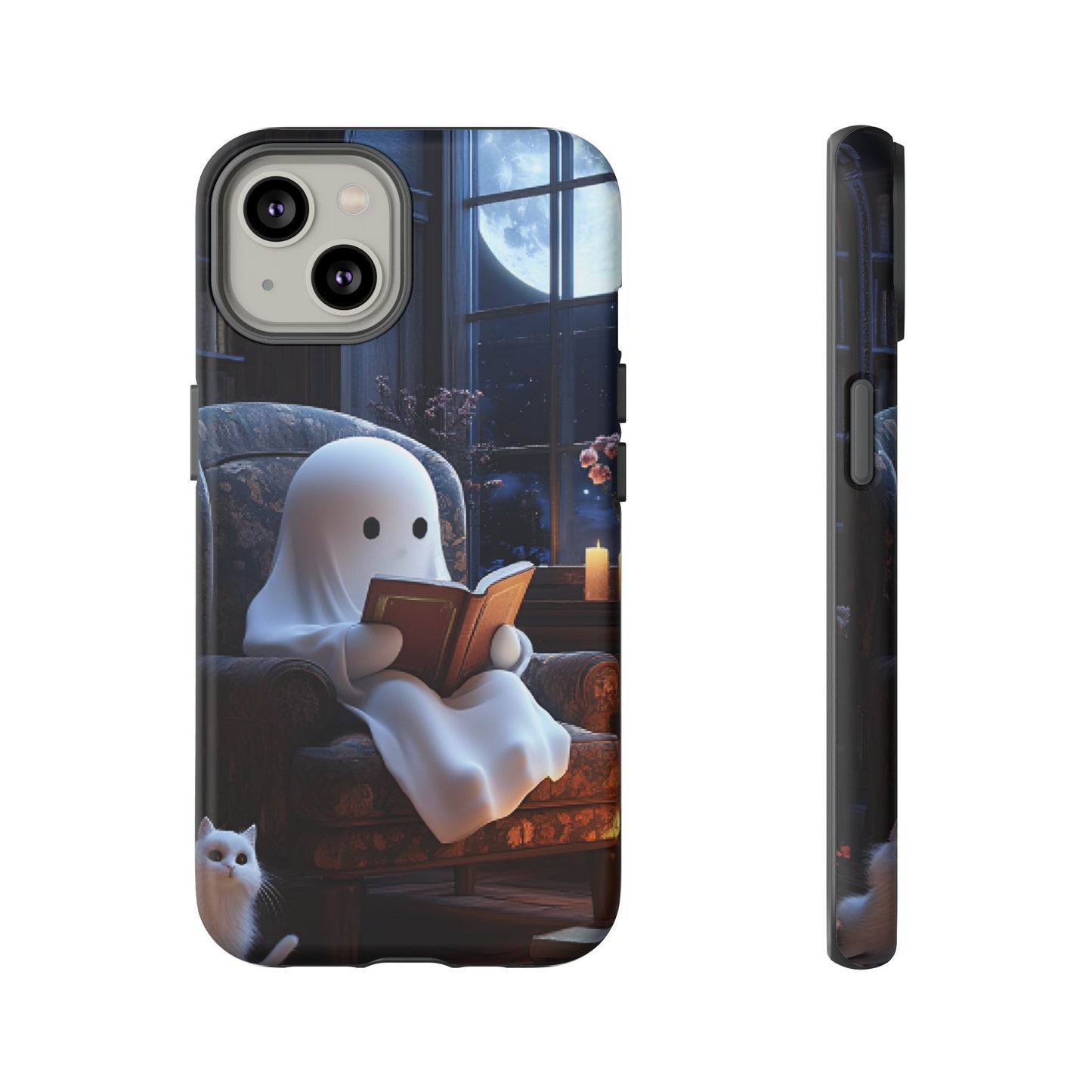 Ghost Reading Book Phone Case - Bookish Halloween Phone Cases for iPhone 16 15 14 13 12 11, Samsung Galaxy & Google Pixel